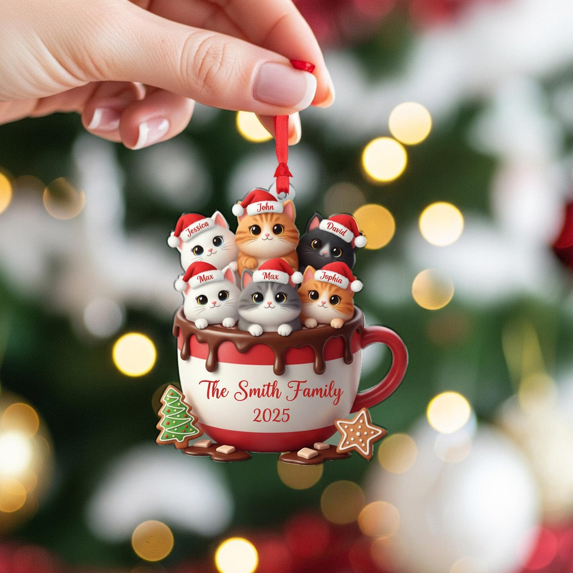 Custom Personalized Christmas Ornament: Cat Name Ornaments image 5