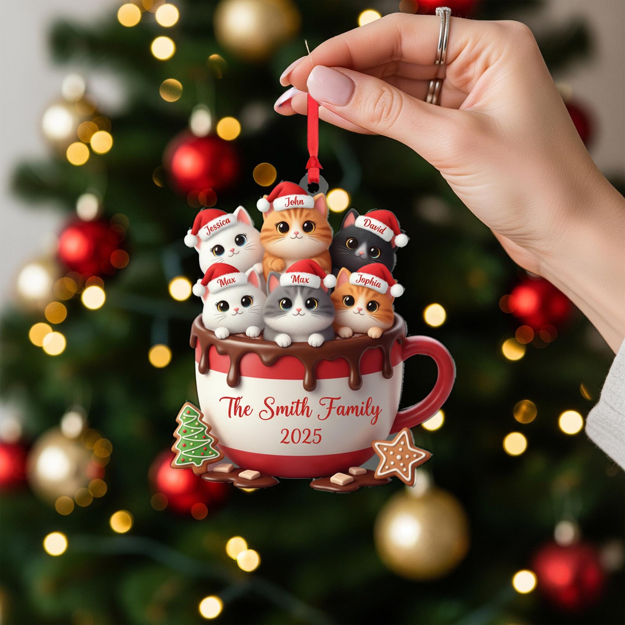 Custom Personalized Christmas Ornament: Cat Name Ornaments image 7