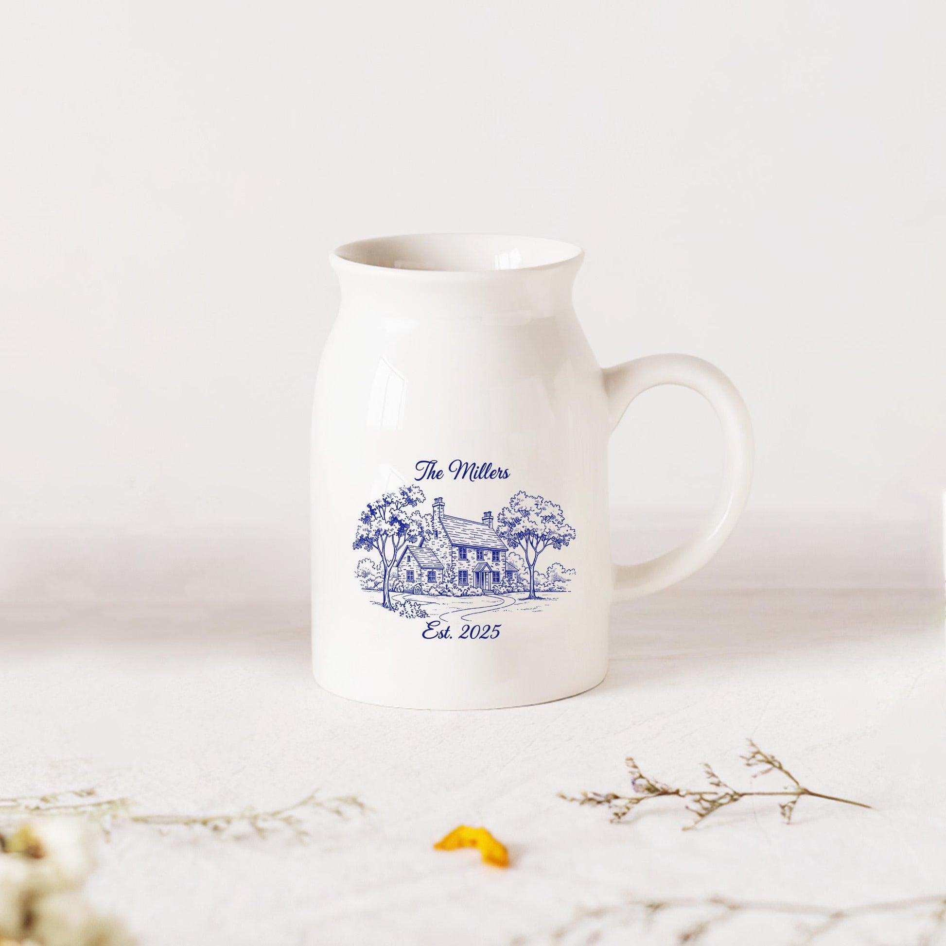 Custom Chinoiserie Photo House Flower Vase – Personalized Ceramic Floral Planter image 2