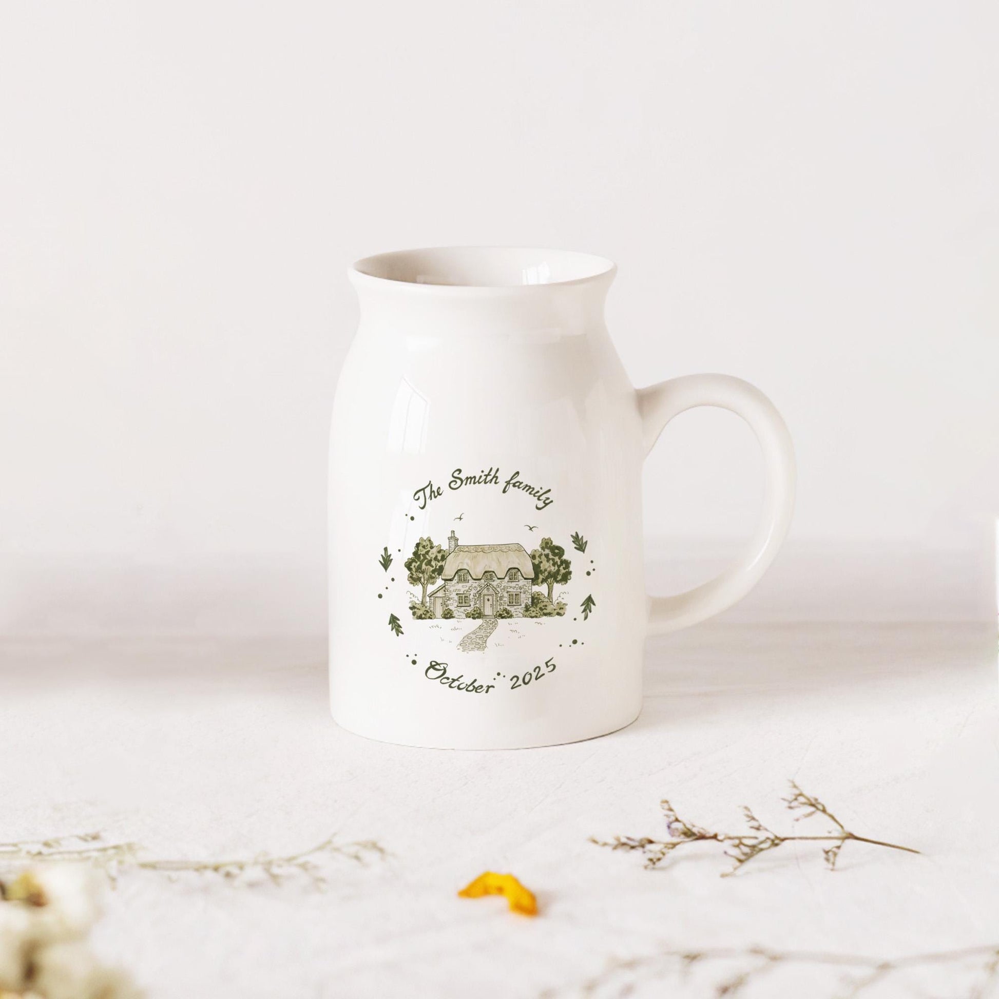 Custom Photo House Flower Vase – Personalized Cottage Y2K Ceramic Floral Planter image 2