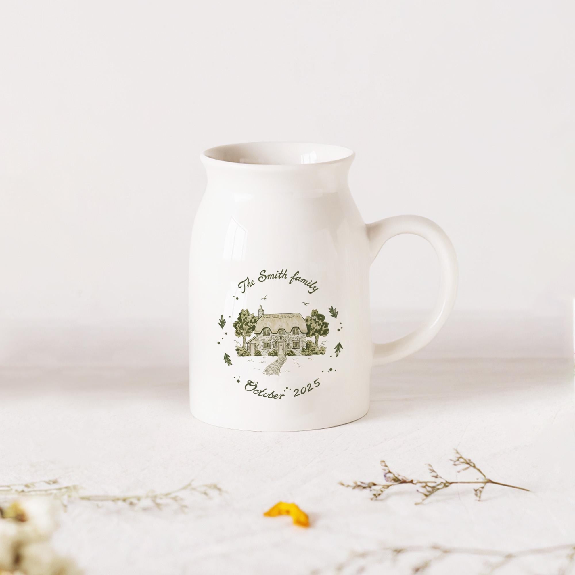 Custom Photo House Flower Vase – Personalized Cottage Y2K Ceramic Floral Planter image 2