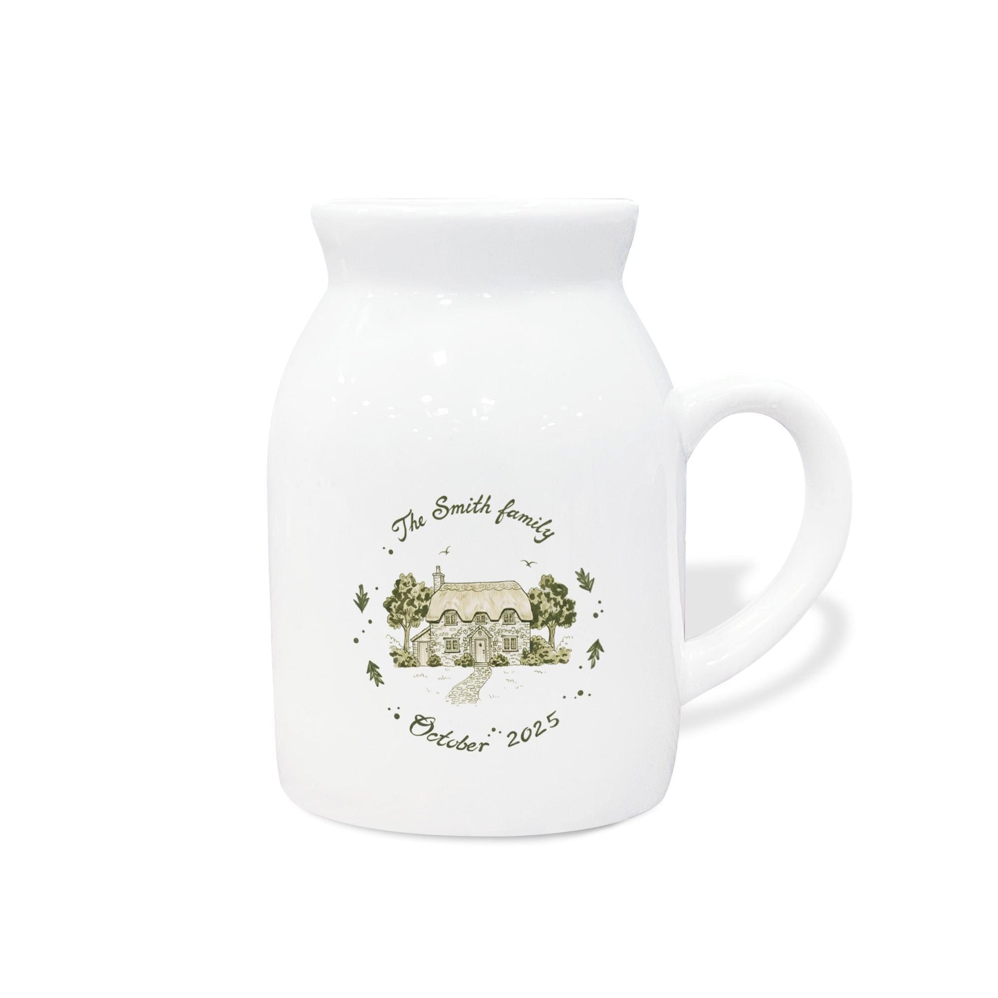 Custom Photo House Flower Vase – Personalized Cottage Y2K Ceramic Floral Planter image 5