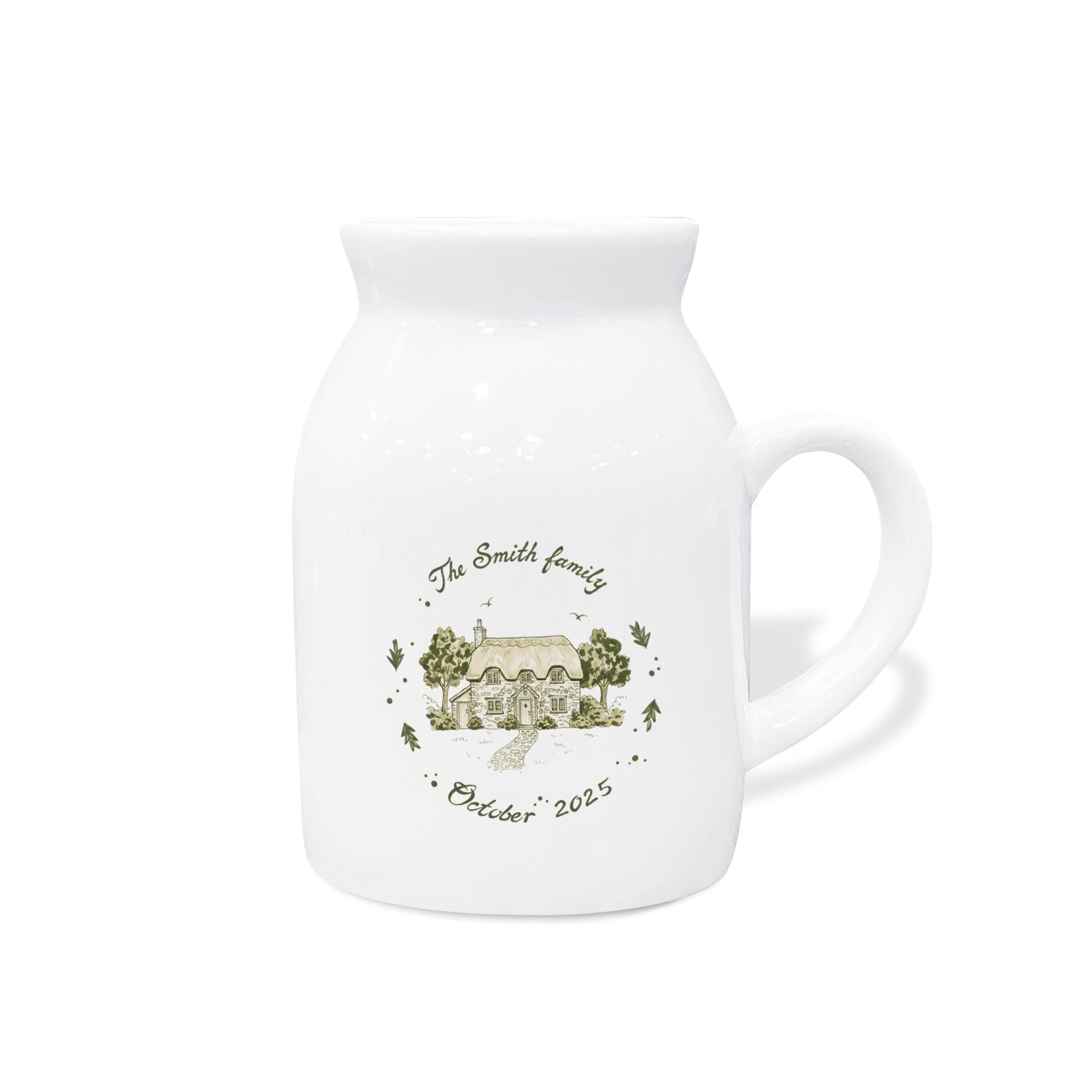 Custom Photo House Flower Vase – Personalized Cottage Y2K Ceramic Floral Planter image 5