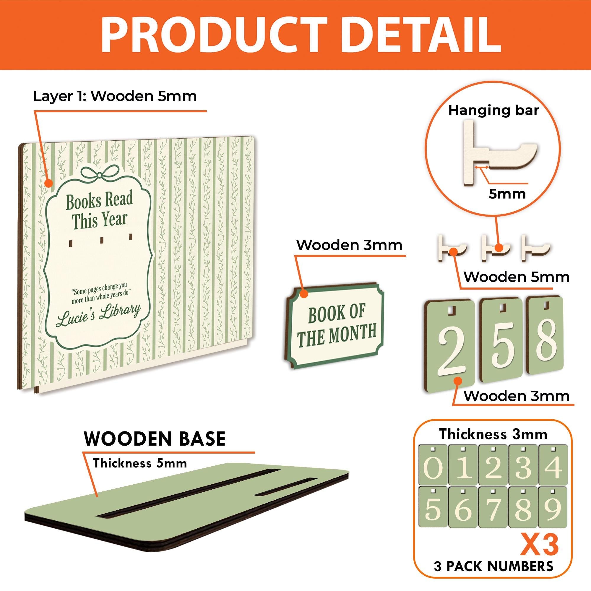 Custom Book Tracker Holder - Personalized Reading Log, Book Club Decor for Reader image 7