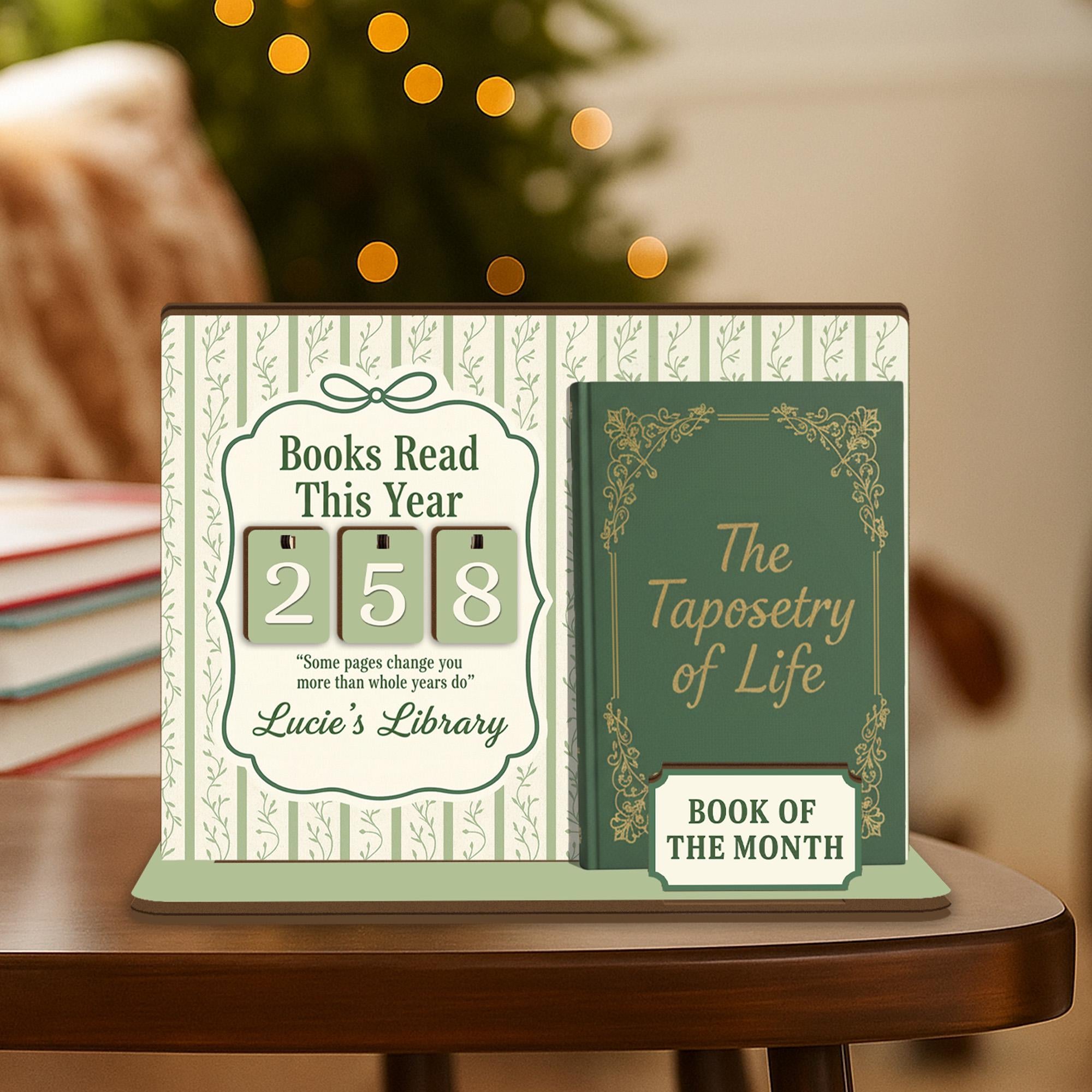 Custom Book Tracker Holder - Personalized Reading Log, Book Club Decor for Reader image 1