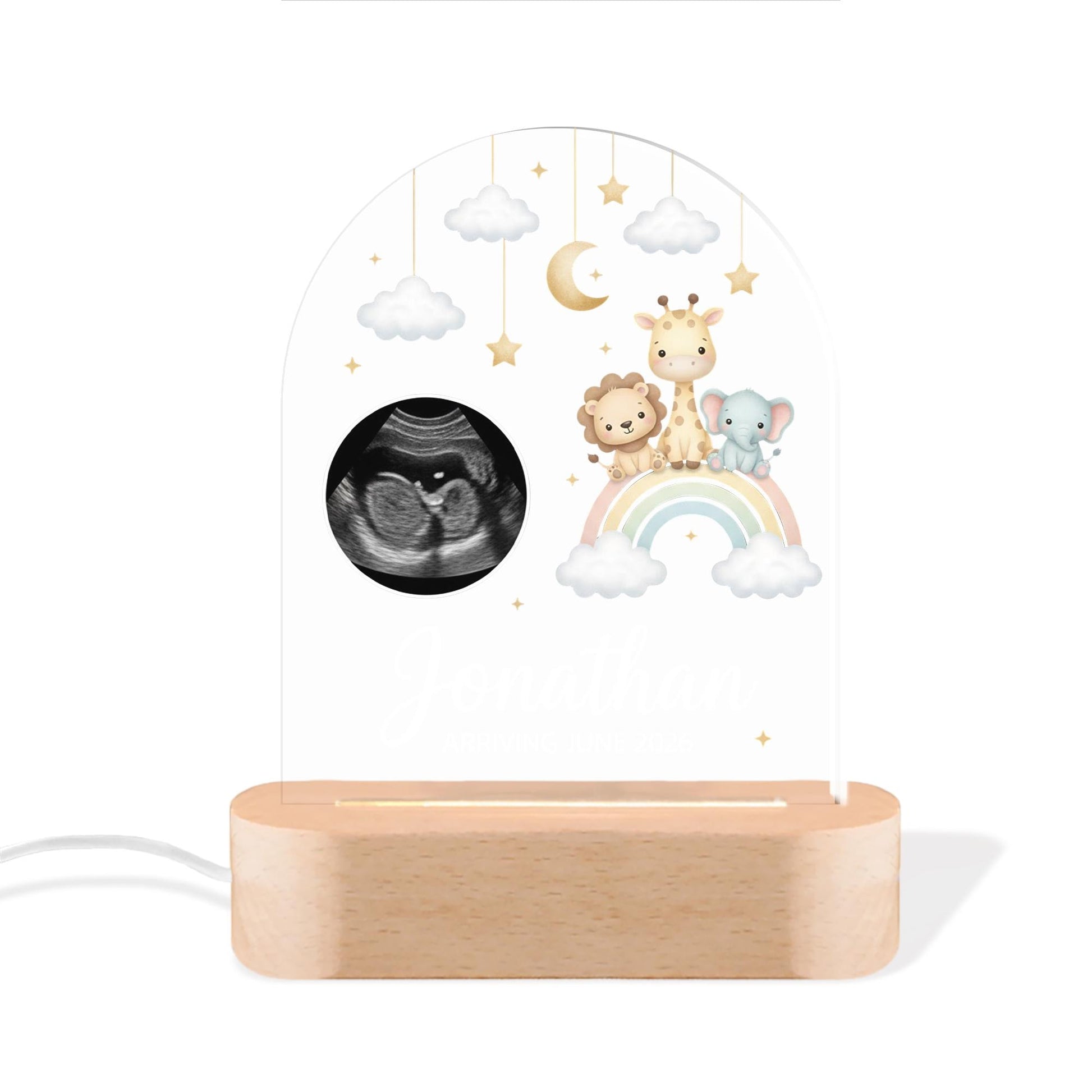 Custom Baby Announcement Lamp - Ultrasound Night Light, Personalized Nursery Decor image 2