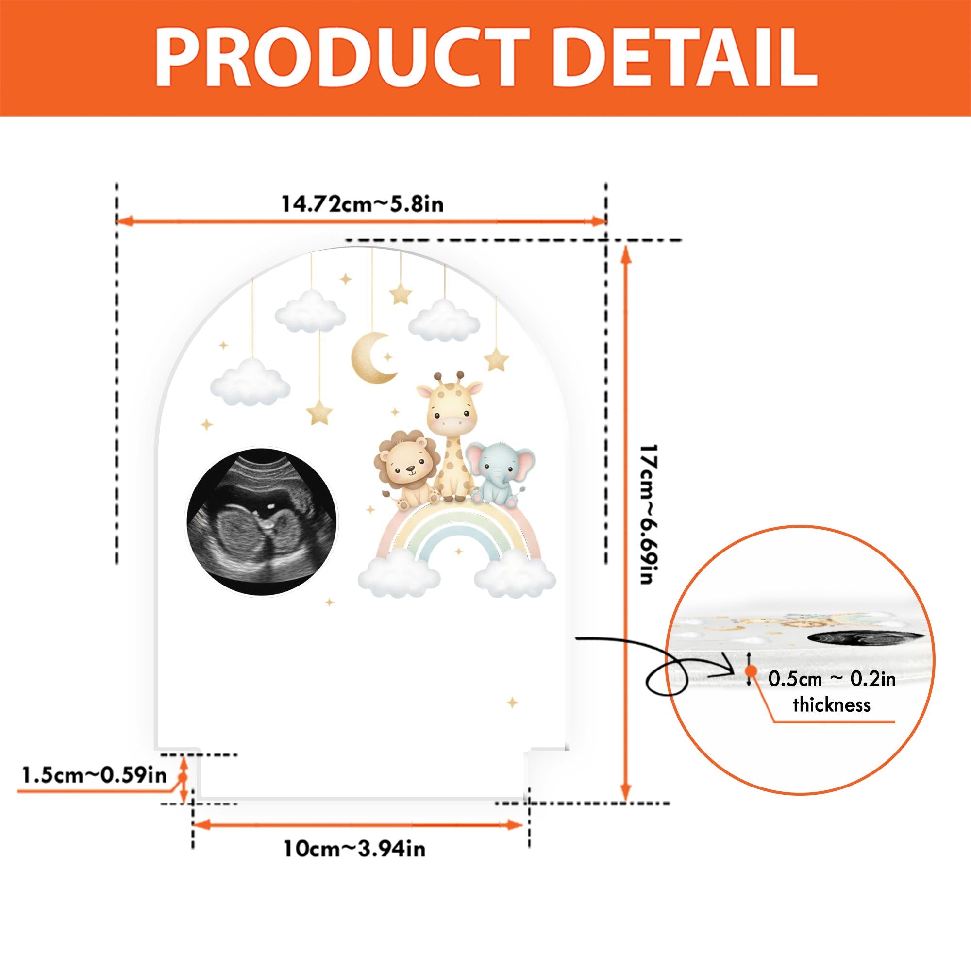 Custom Baby Announcement Lamp - Ultrasound Night Light, Personalized Nursery Decor image 3