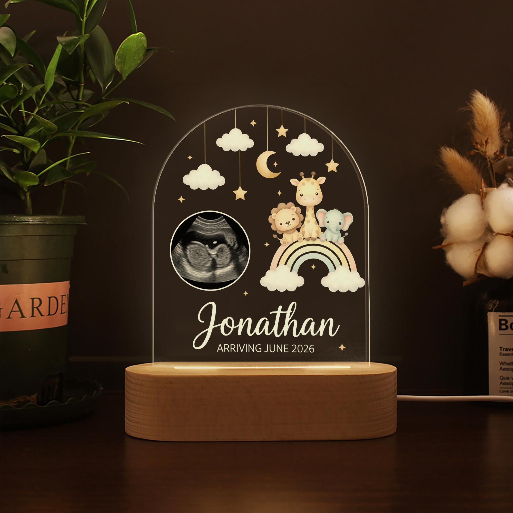 Custom Baby Announcement Lamp - Ultrasound Night Light, Personalized Nursery Decor image 6
