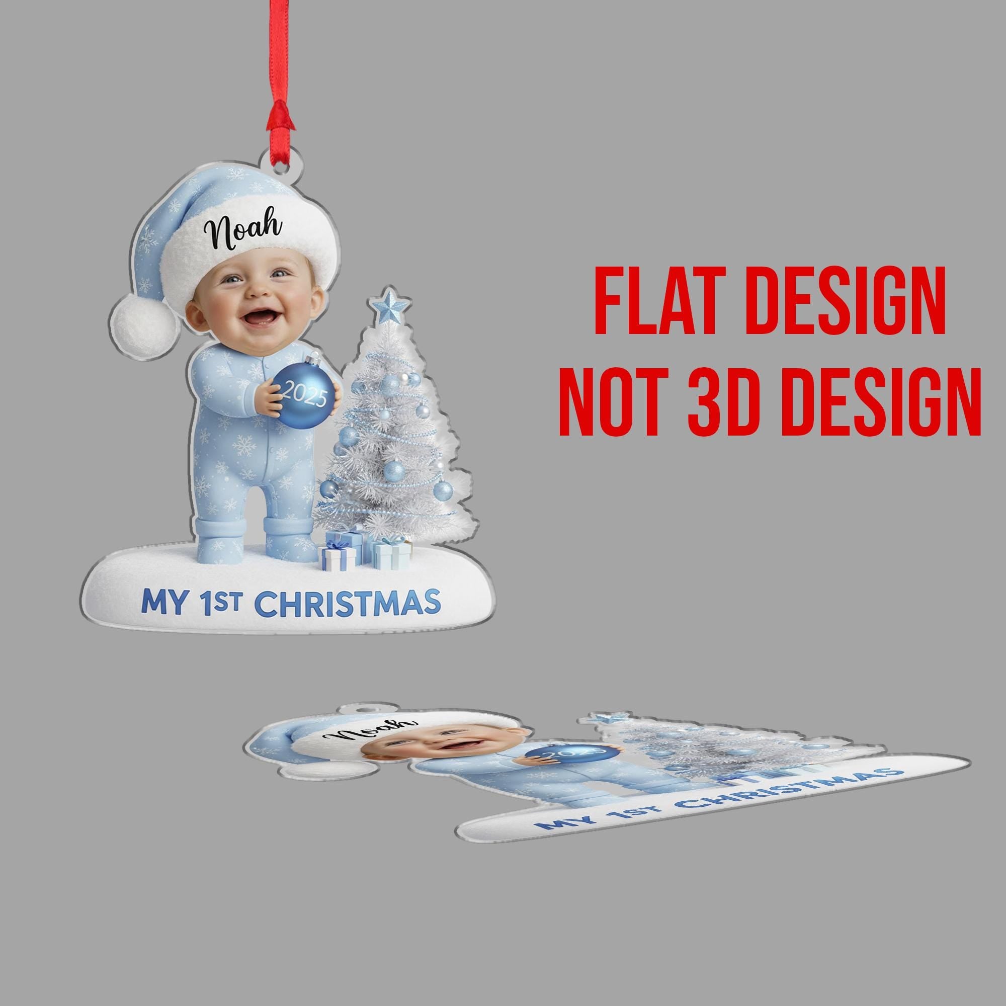 Custom Baby’s First Christmas Ornament - Personalized Holiday Photo Keepsake image 4