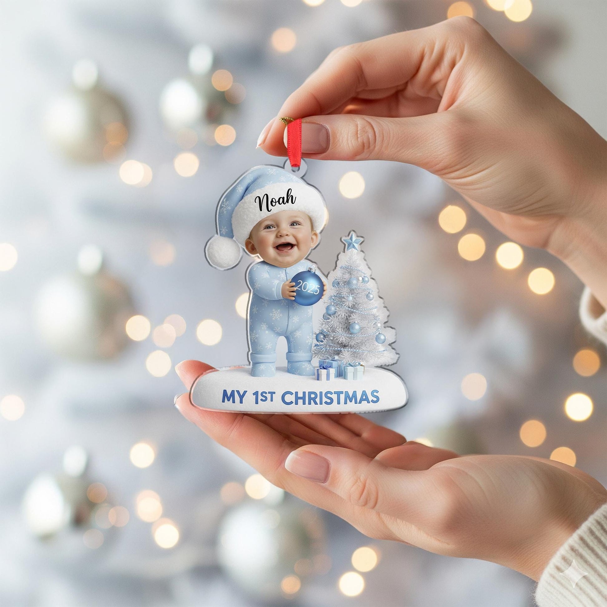 Custom Baby’s First Christmas Ornament - Personalized Holiday Photo Keepsake image 7