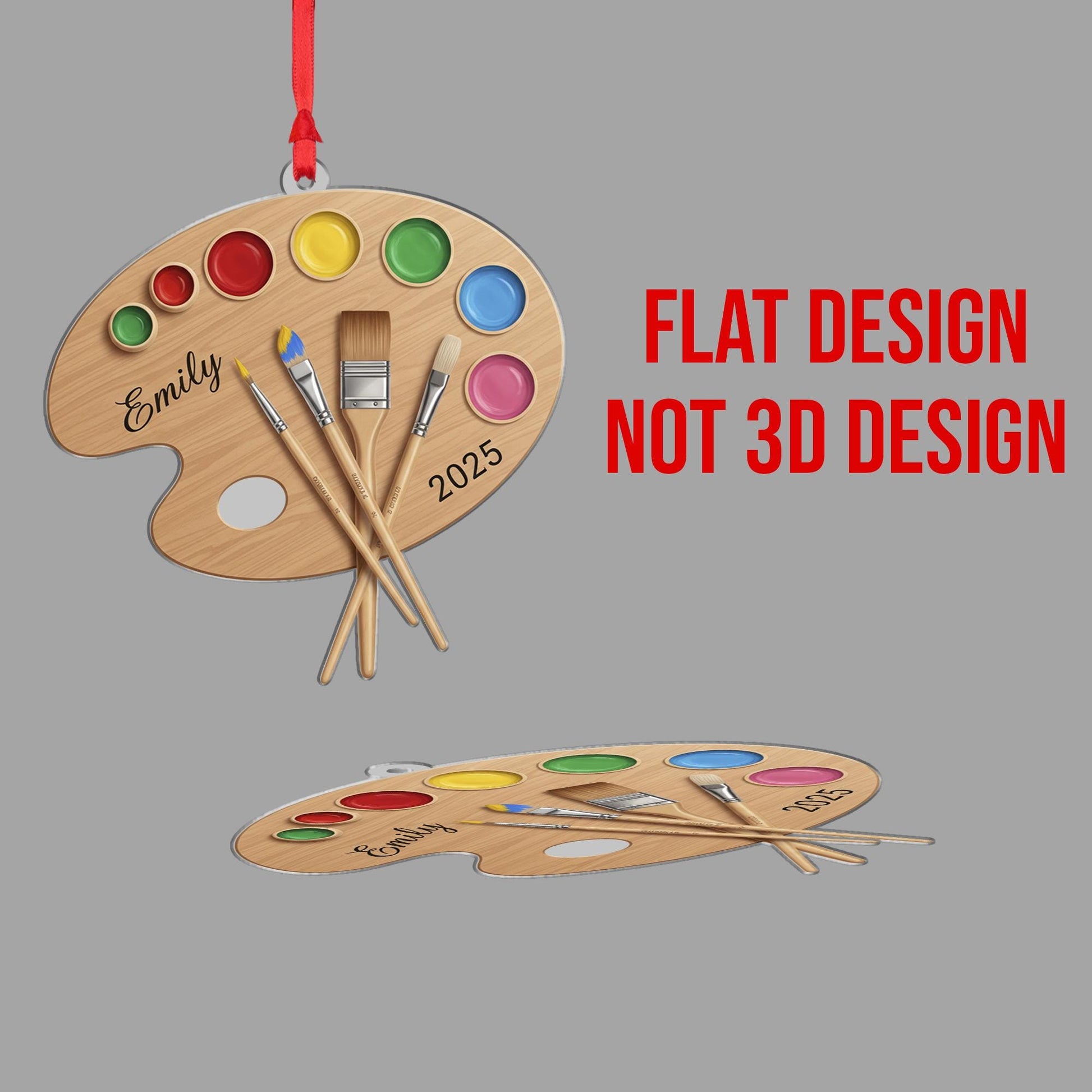 Personalized Artist Palette Ornament: Custom Name Christmas Gift, 2025 Keepsake image 2