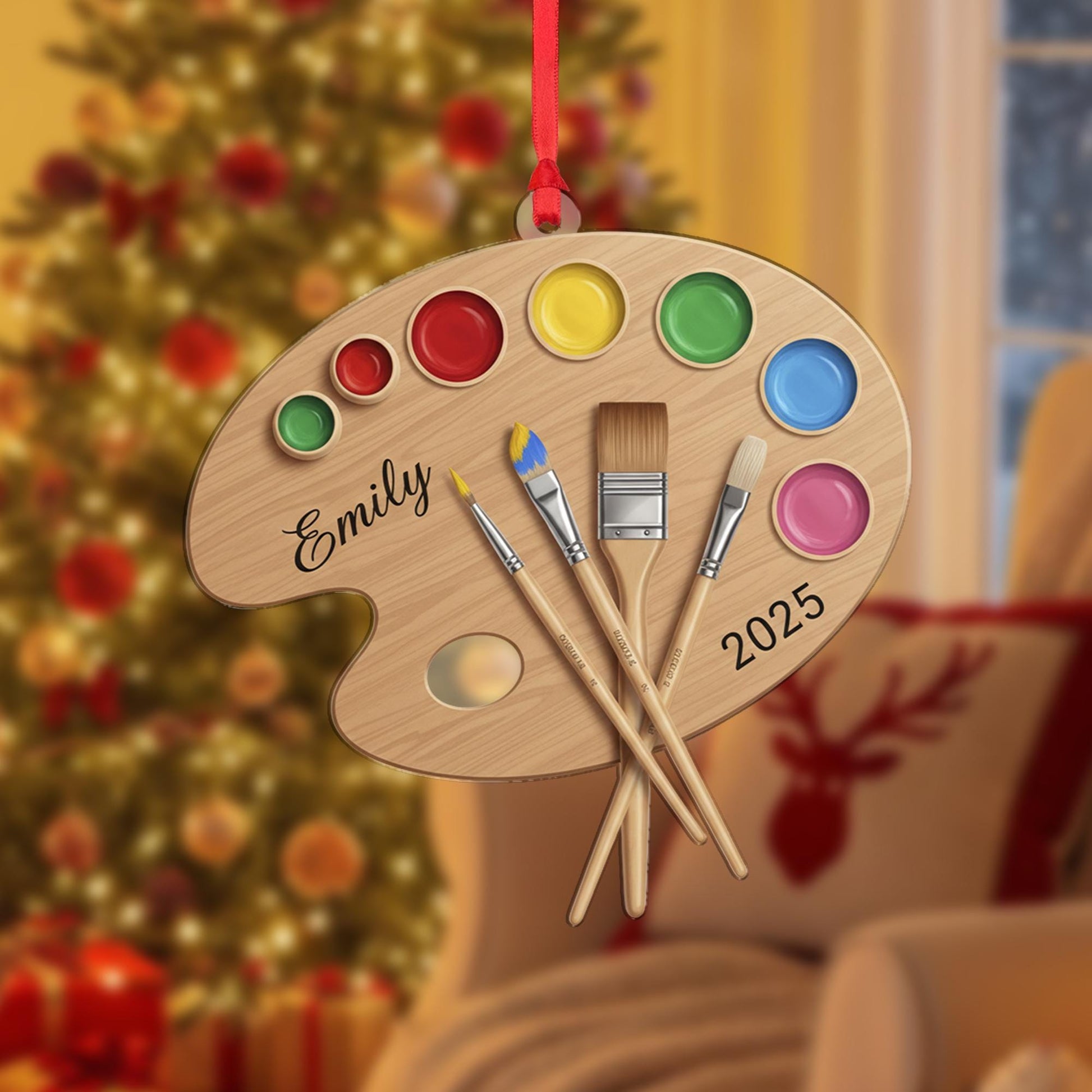 Personalized Artist Palette Ornament: Custom Name Christmas Gift, 2025 Keepsake image 7