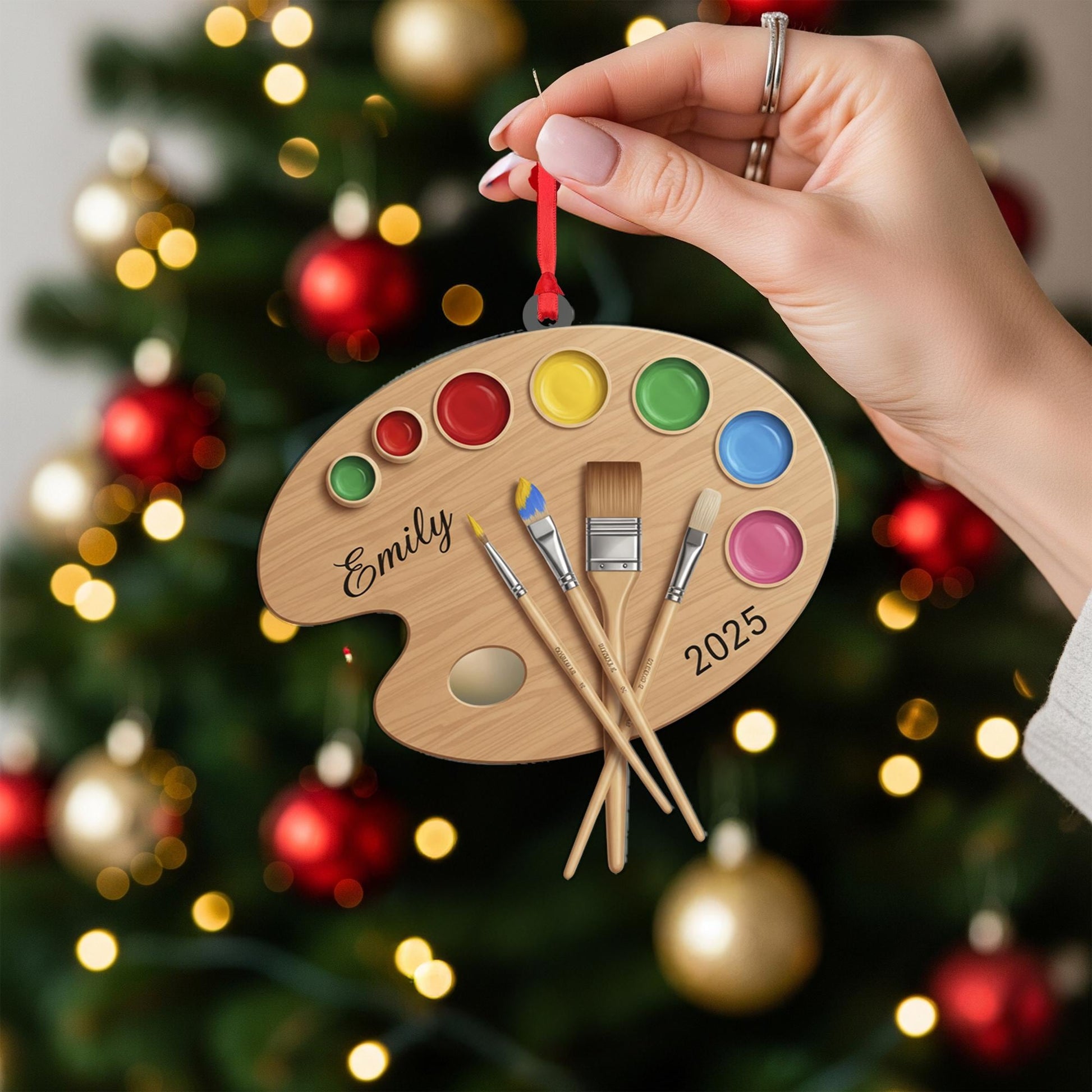 Personalized Artist Palette Ornament: Custom Name Christmas Gift, 2025 Keepsake image 6