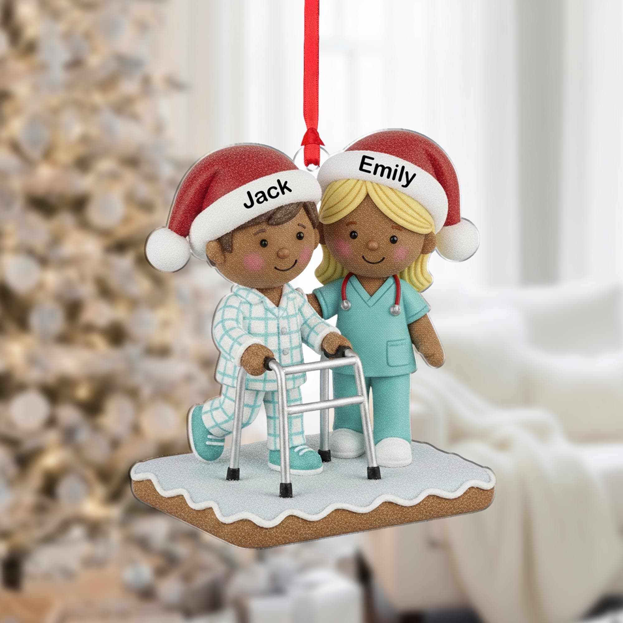 Personalized Christmas Ornament: Nurse & Patient Gift, Healthcare Worker Tree Decor image 1