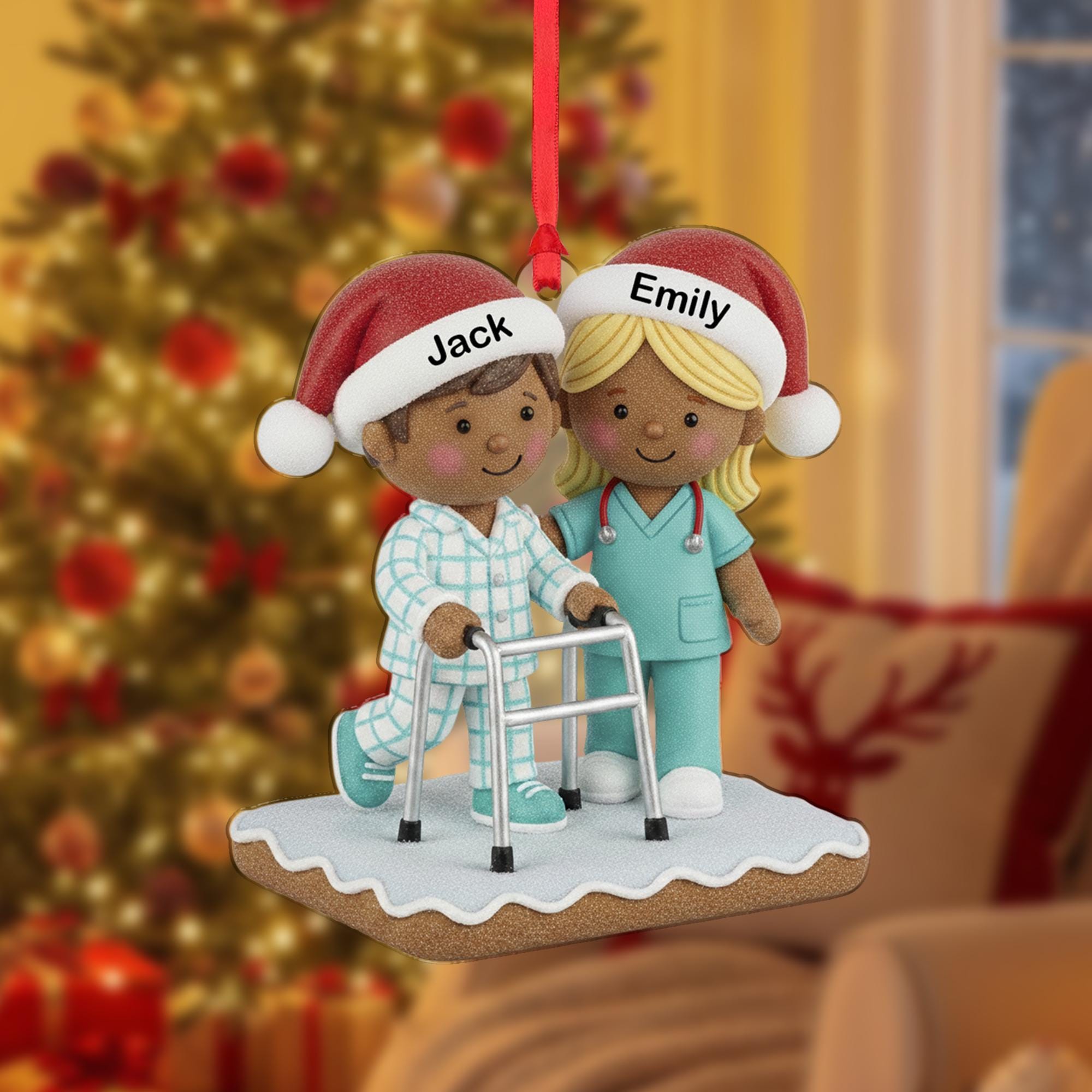 Personalized Christmas Ornament: Nurse & Patient Gift, Healthcare Worker Tree Decor image 2