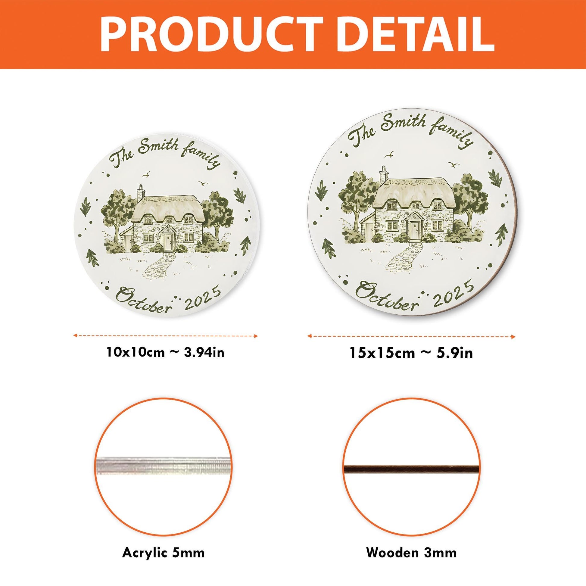 Custom House Illustration Coaster with Y2K Vintage Style Design image 5