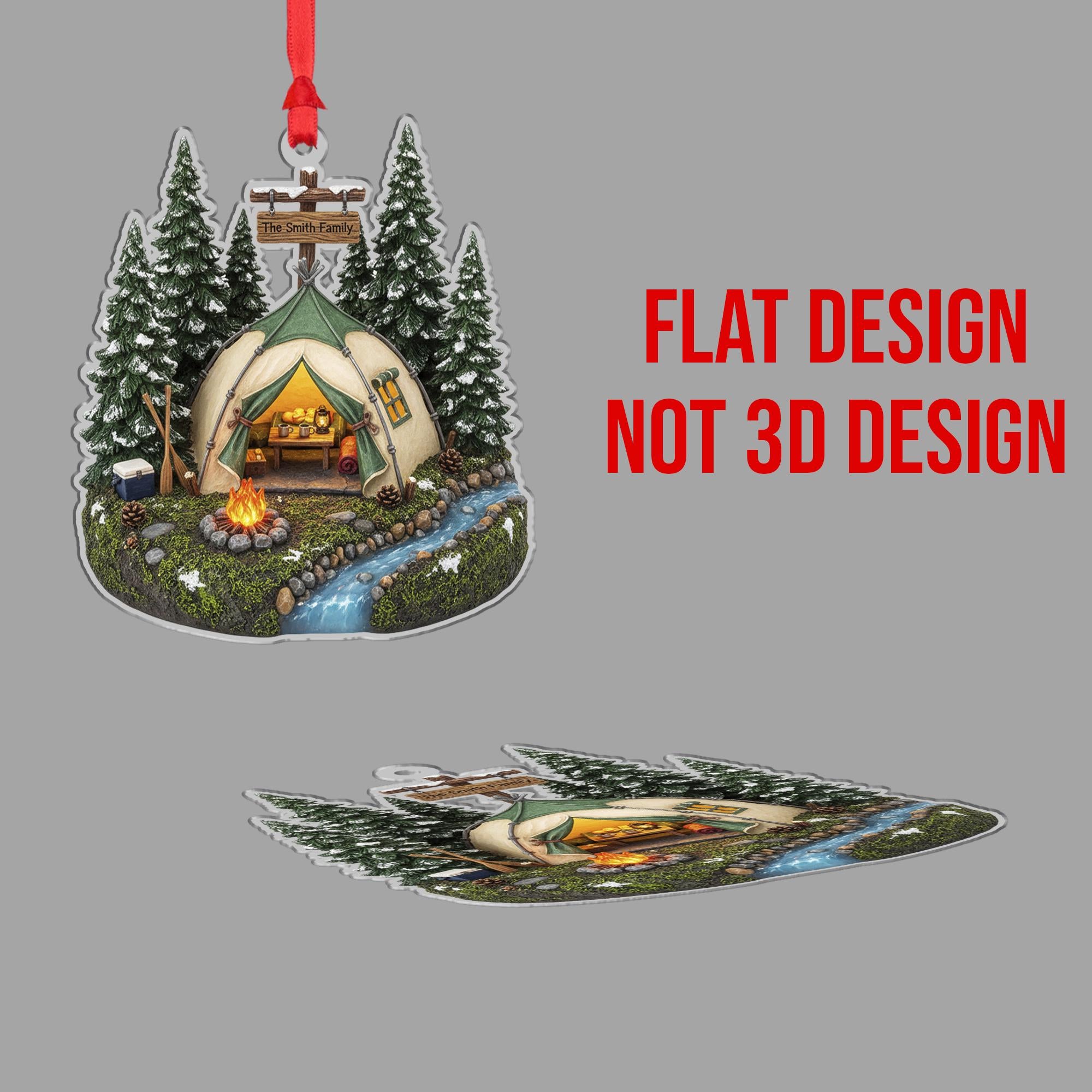 Personalized Camping Ornament with Family Name - Custom Outdoor Gift image 2