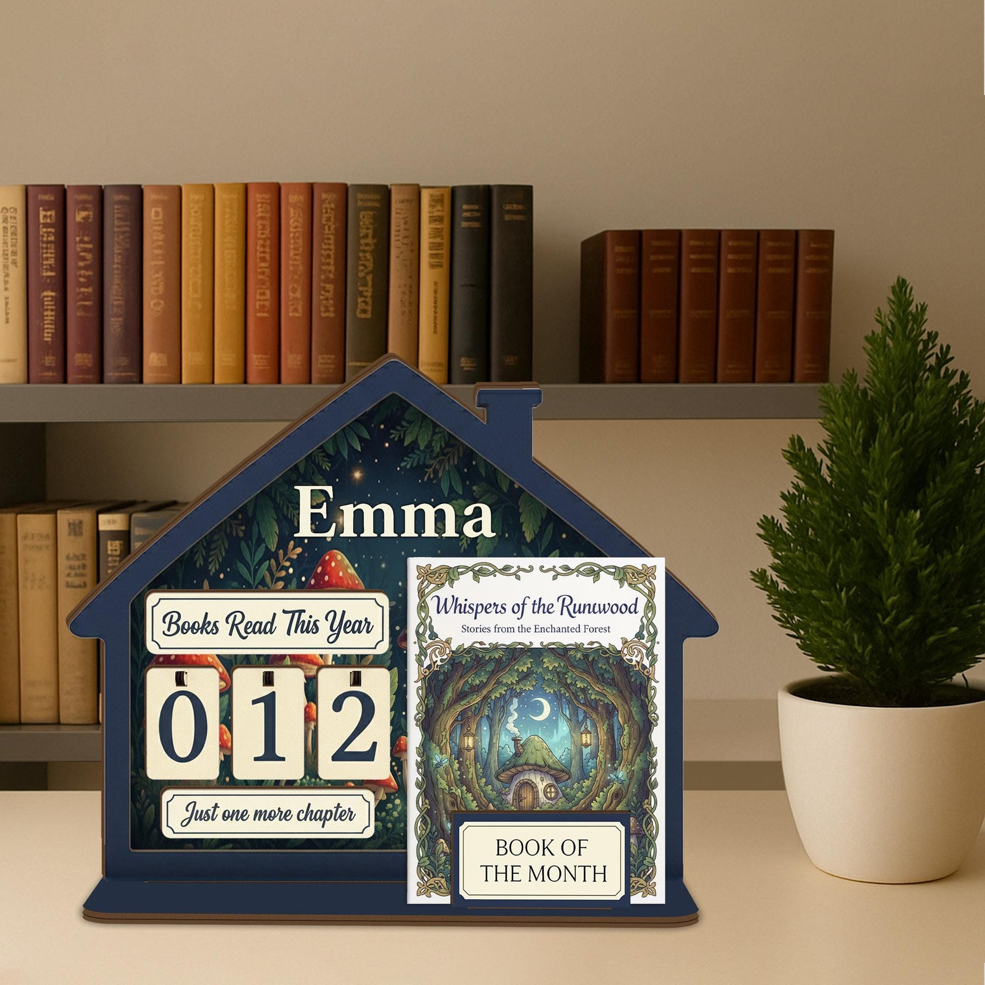 Custom Wooden Book Tracker Holder – Personalized Reading Log, Bookshelf Decor image 3