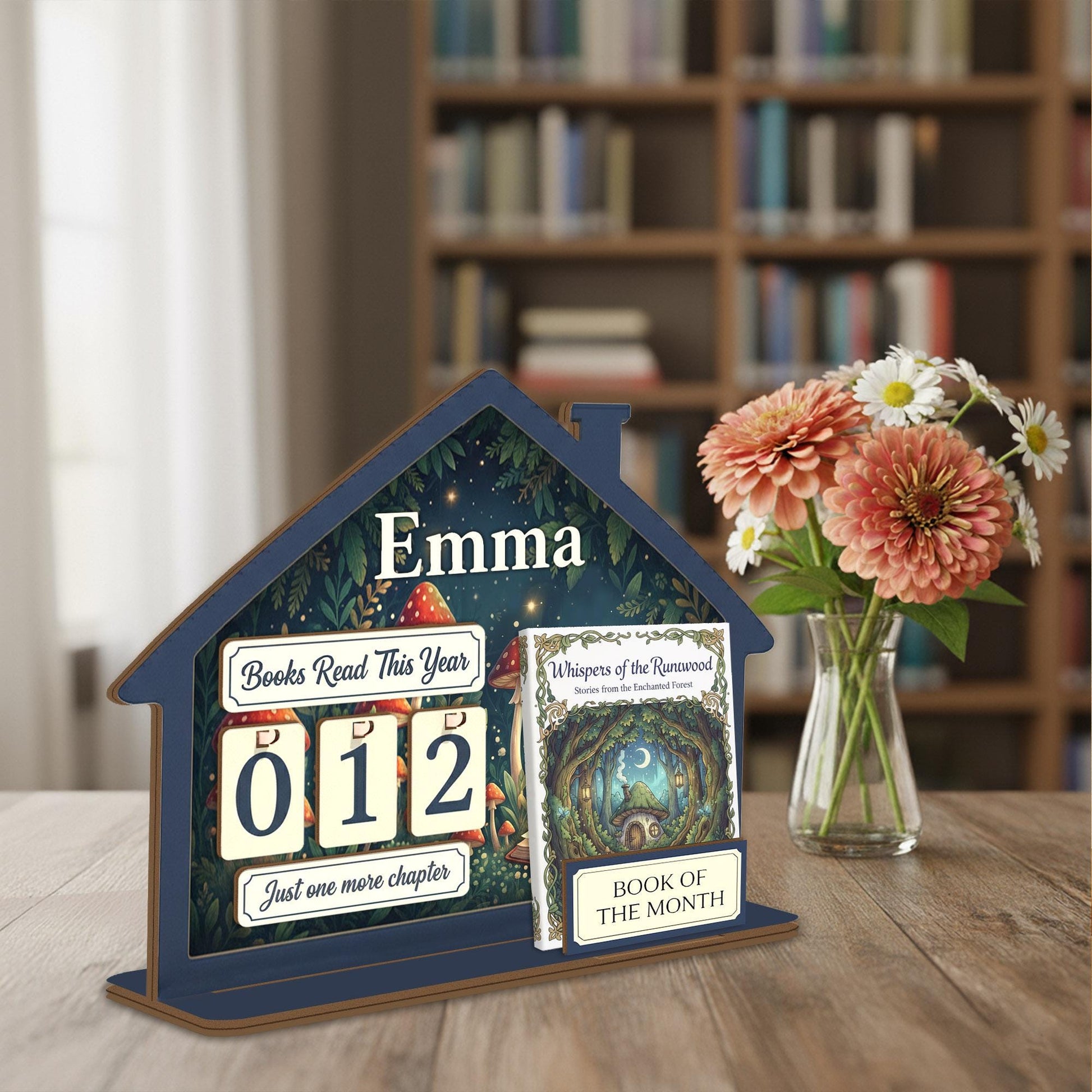 Custom Wooden Book Tracker Holder – Personalized Reading Log, Bookshelf Decor image 4