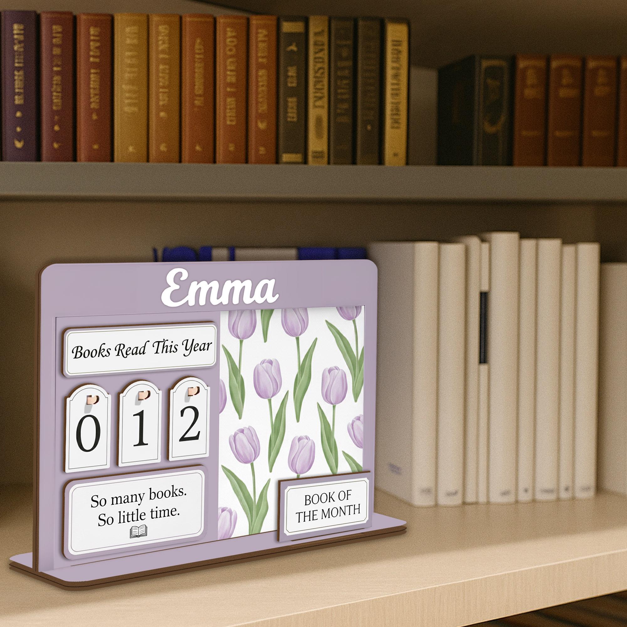 Custom Floral Book Tracker Holder - Personalized Reading Log, Book Club Decor for Reader image 2