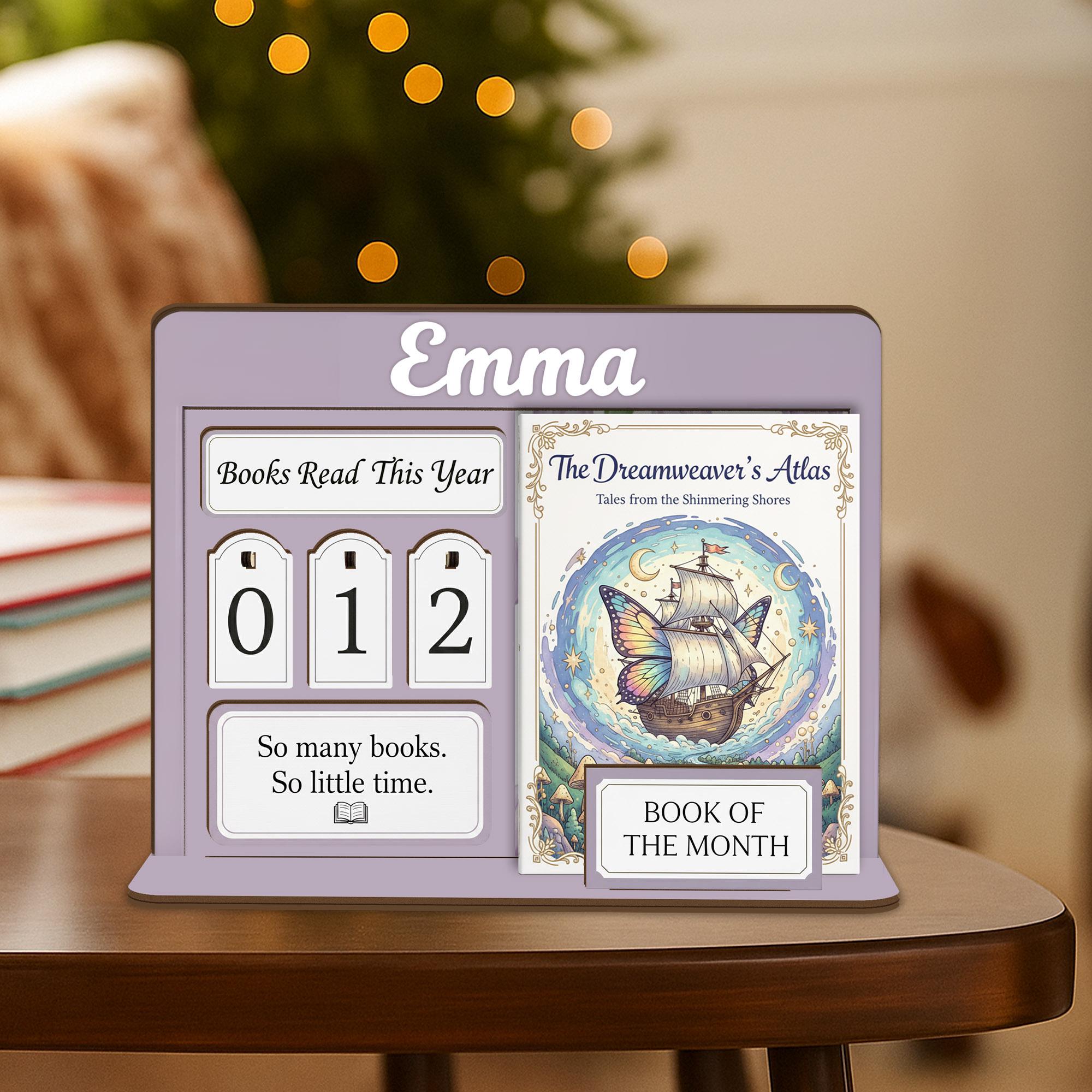 Custom Floral Book Tracker Holder - Personalized Reading Log, Book Club Decor for Reader image 1