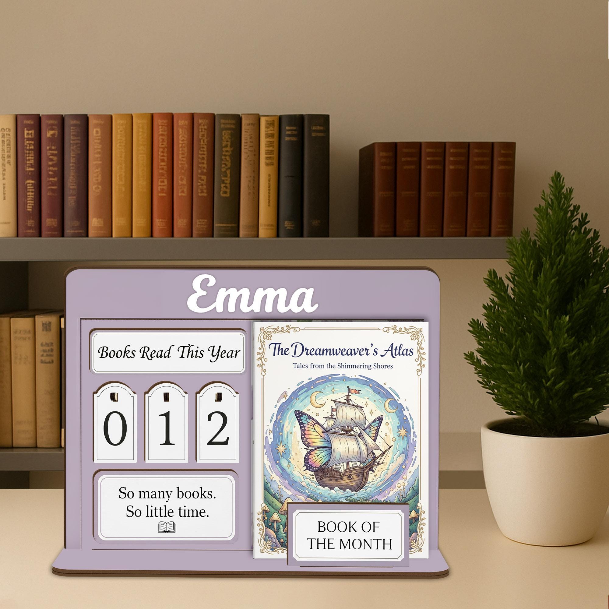 Custom Floral Book Tracker Holder - Personalized Reading Log, Book Club Decor for Reader image 4