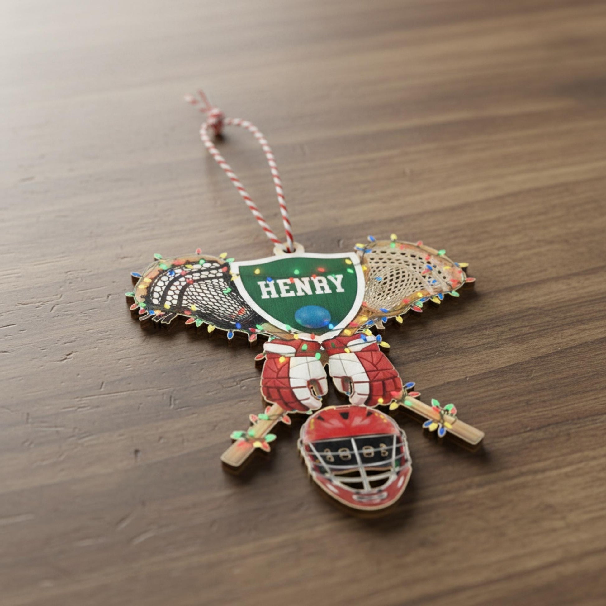 Lacrosse Christmas Ornament: Personalized Player Gear Keepsake, Custom Sports Tree Decor for Athletes image 2