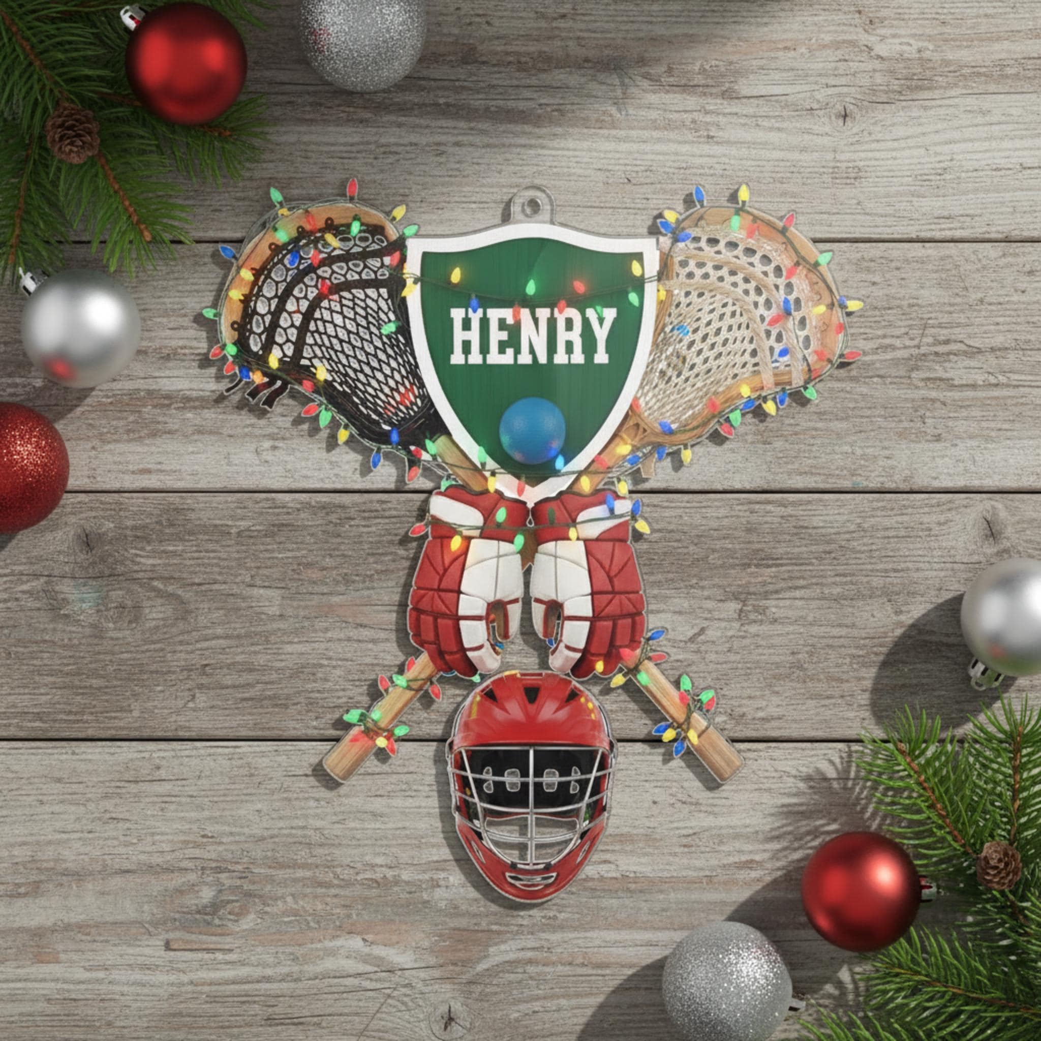 Lacrosse Christmas Ornament: Personalized Player Gear Keepsake, Custom Sports Tree Decor for Athletes image 5