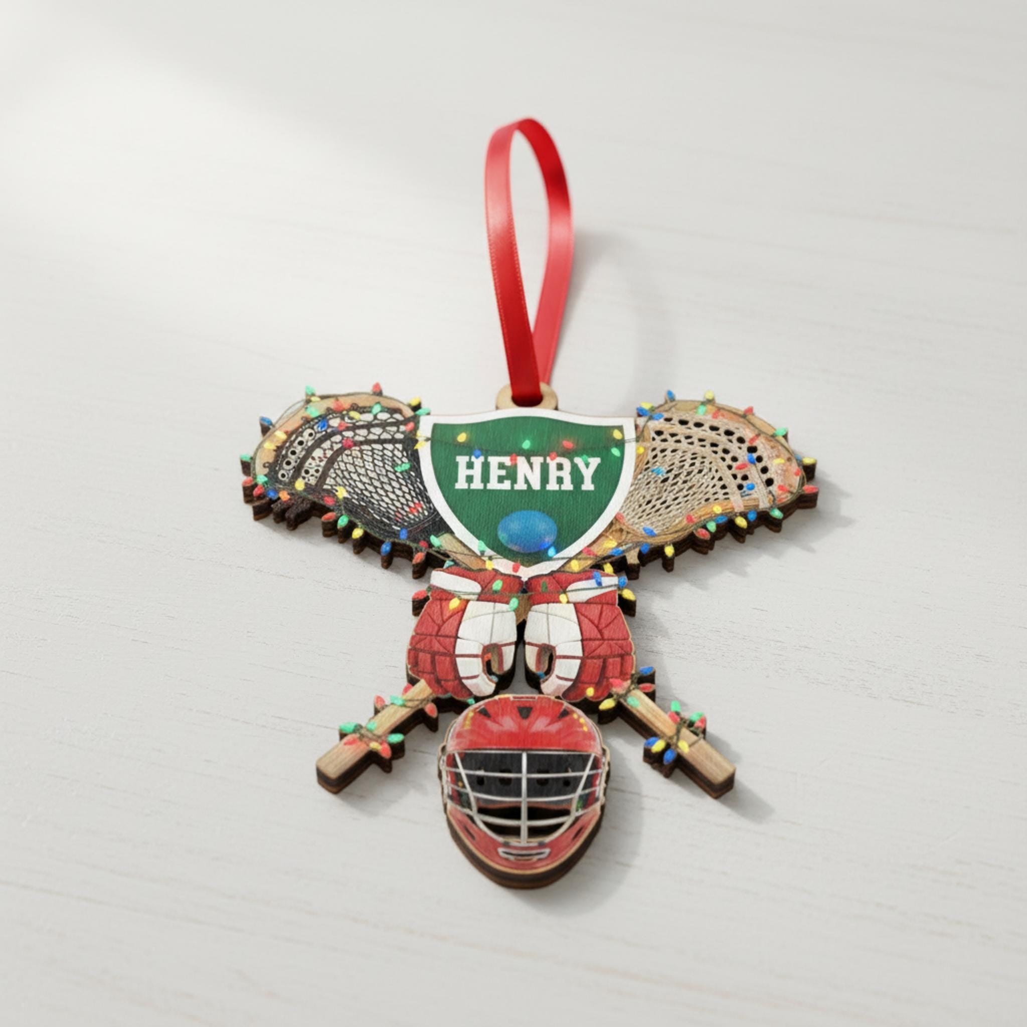 Lacrosse Christmas Ornament: Personalized Player Gear Keepsake, Custom Sports Tree Decor for Athletes image 7