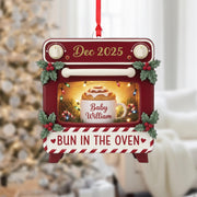 Personalized Bun in the Oven Ornament: Pregnancy Announcement Keepsake image 1