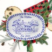 Custom House Platter: Personalized Chinoiserie Style Plate - DECOR only image 1