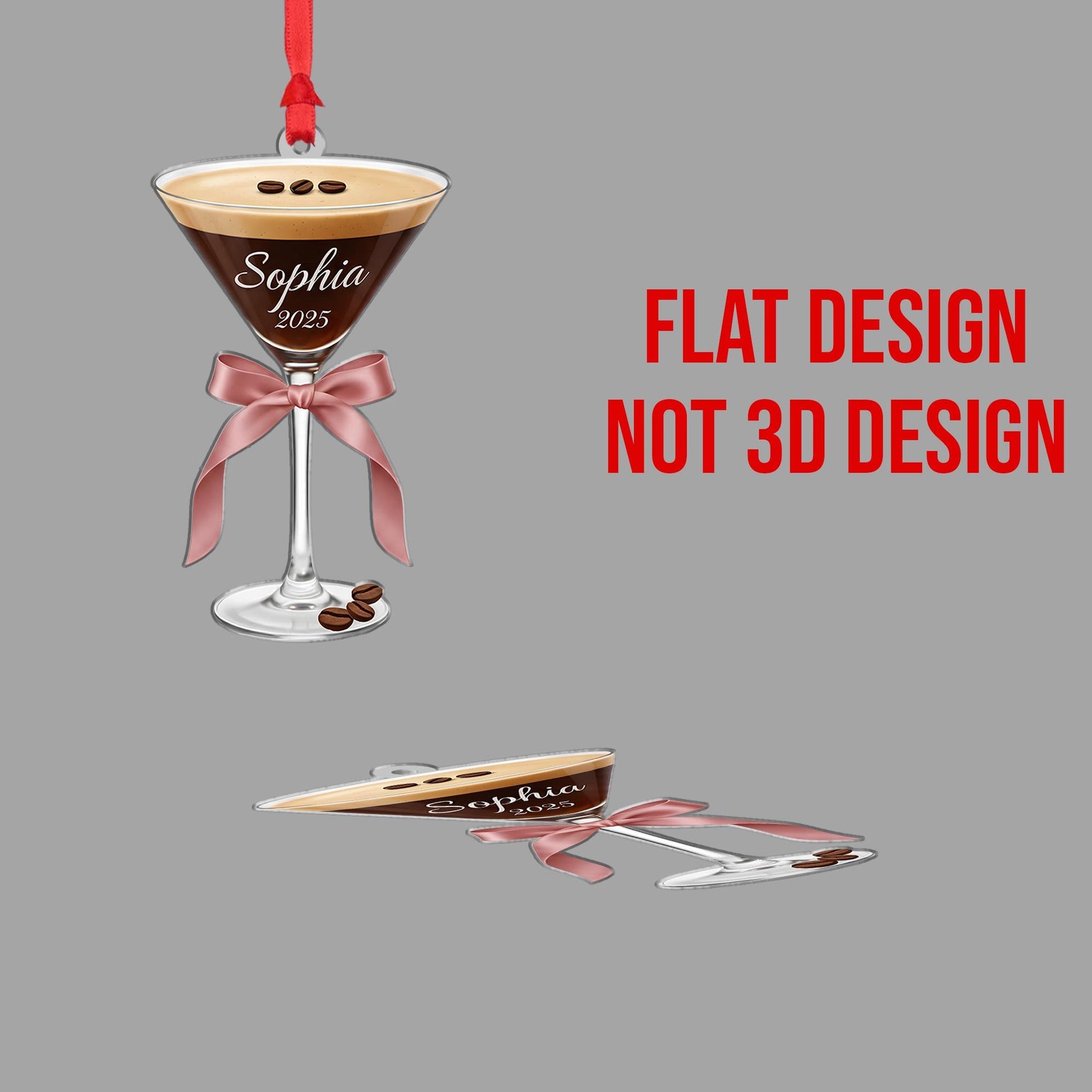 Espresso Martini Ornament: Coffee Cocktail Tree Decor image 2