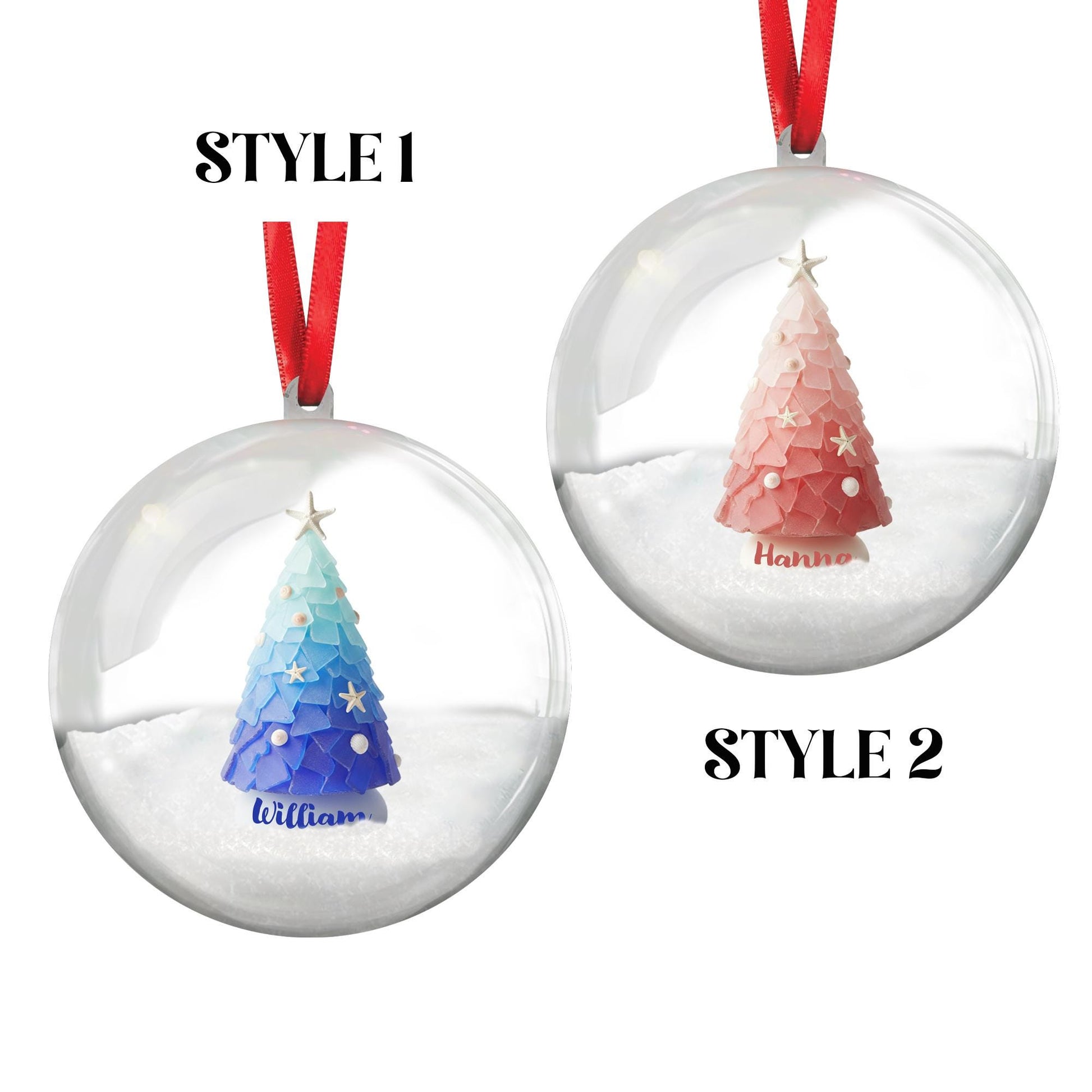 3D Christmas Tree Ornament – Ball Holiday Decoration in Pink or Blue image 4