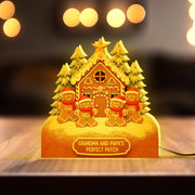 Custom Gingerbread Family LED Light Box with Grandma Grandpa: Grandma's Perfect Batch Light image 1