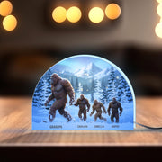 Custom Bigfoot Family Night Light Box with Forest Mountain Scene image 1