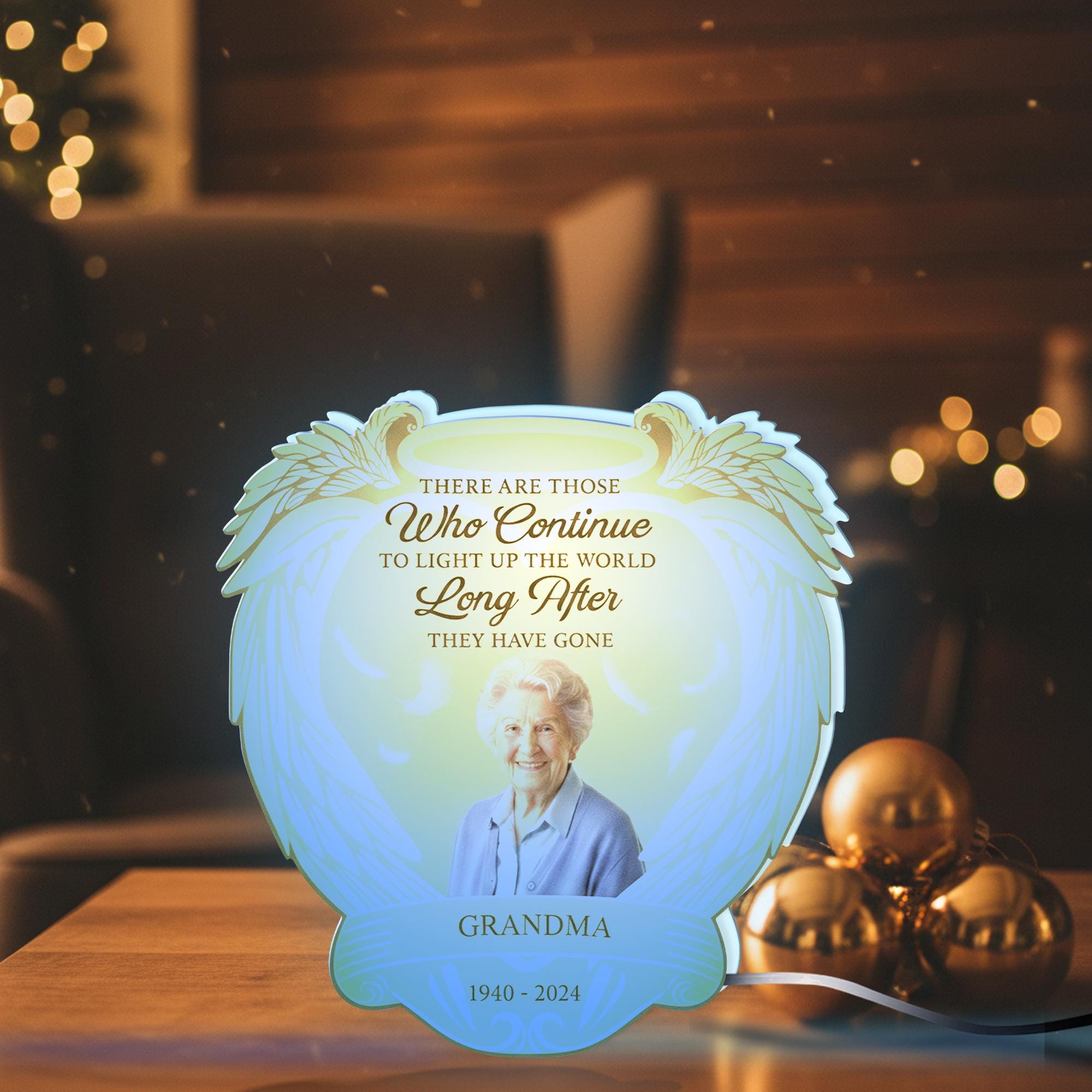 Custom Photo Memorial Night Light Box with Angel Wing Design image 5