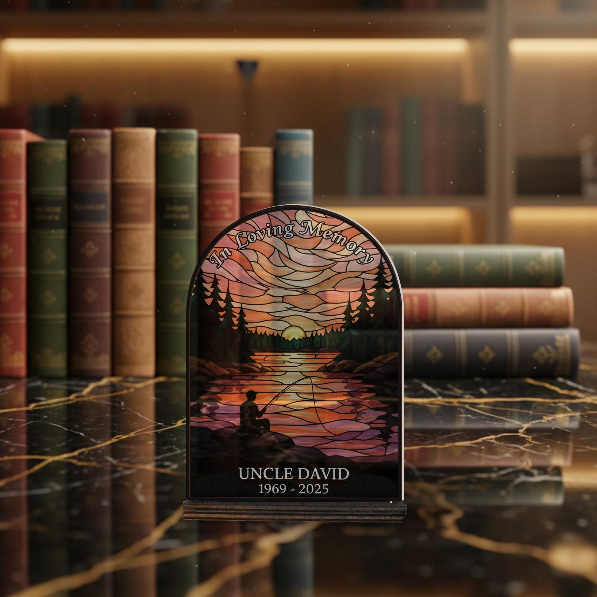 Personalized Wooden Candle Holder – Memorial Sunset Lake Design, Remembrance Home Decor image 7