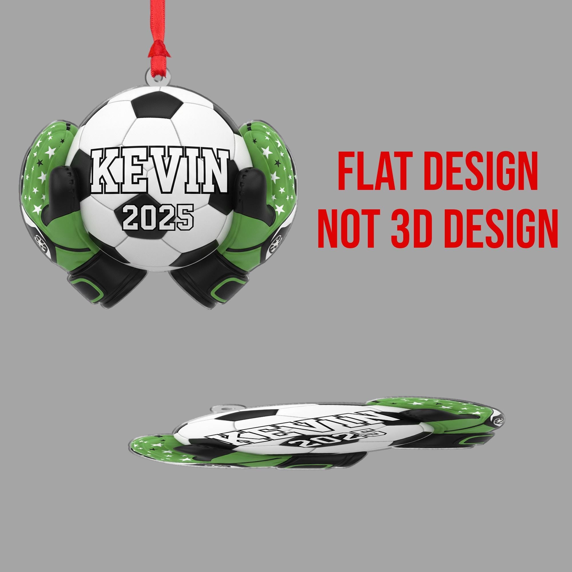 Personalized Soccer Goalie Ornament with Ball and Gloves Design, Custom Name and Year image 7