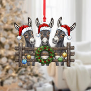 Donkey Christmas Ornament: Rustic Farm Animal Decor, Funny Holiday Keepsake image 1