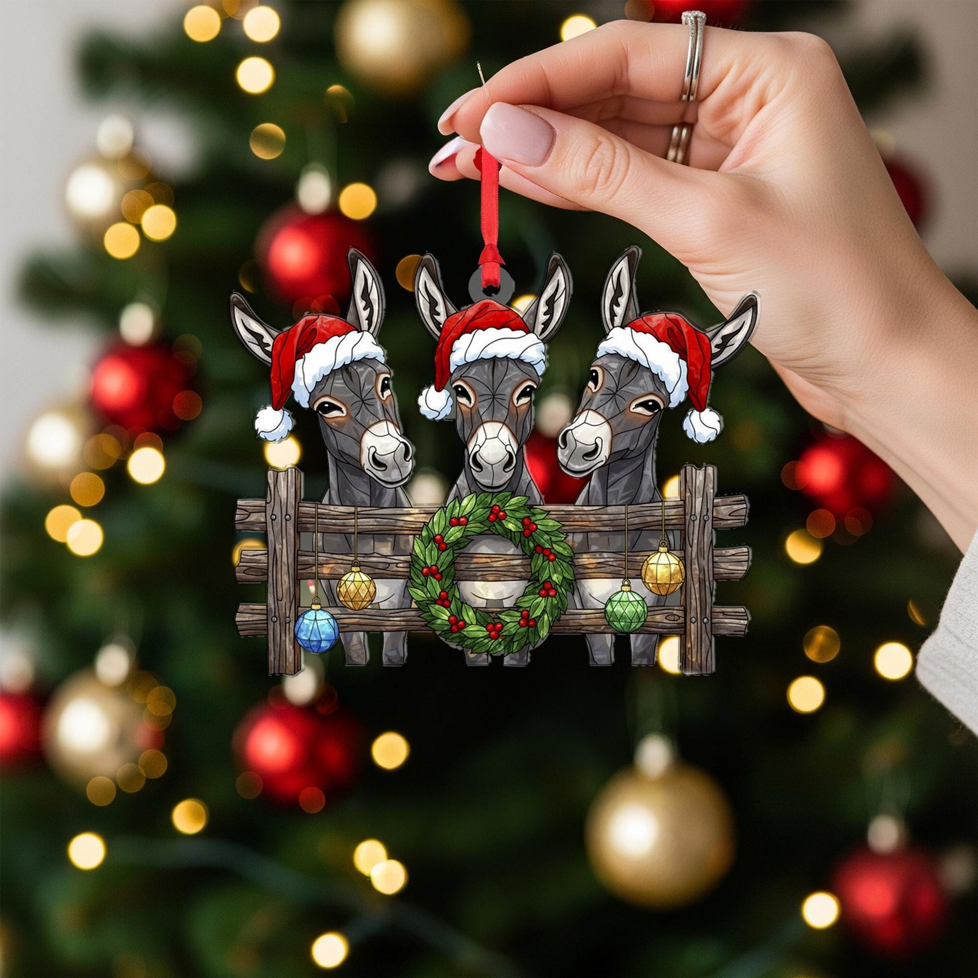 Donkey Christmas Ornament: Rustic Farm Animal Decor, Funny Holiday Keepsake image 7