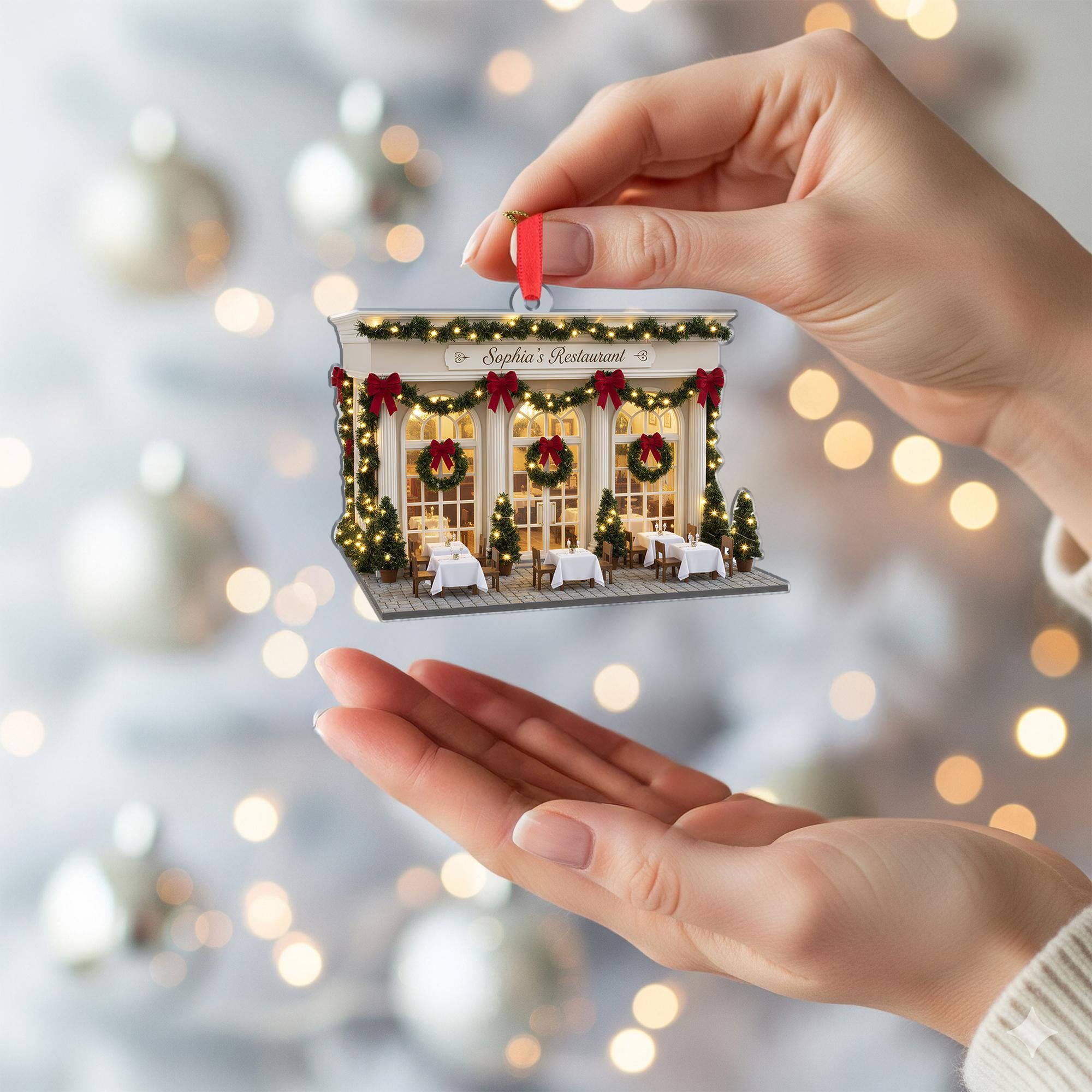 Restaurant Ornament: Personalized Christmas Decor, Bistro Holiday Keepsake image 4
