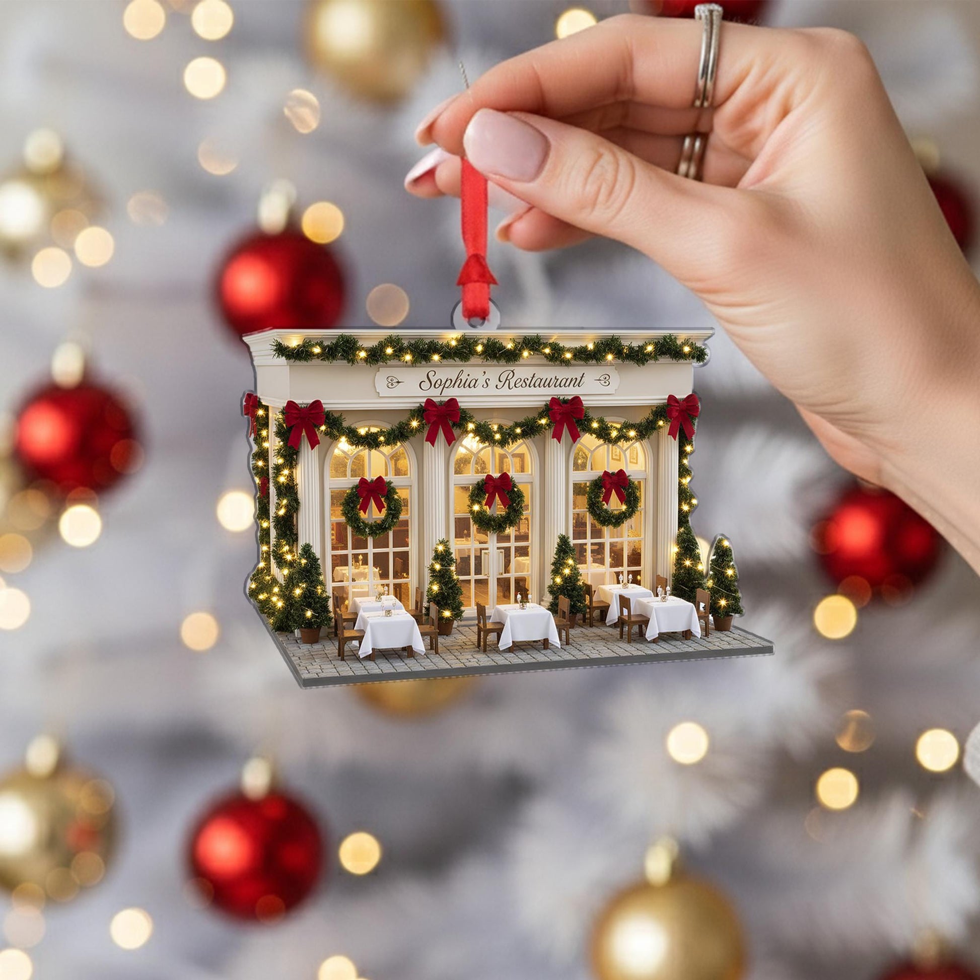 Restaurant Ornament: Personalized Christmas Decor, Bistro Holiday Keepsake image 6