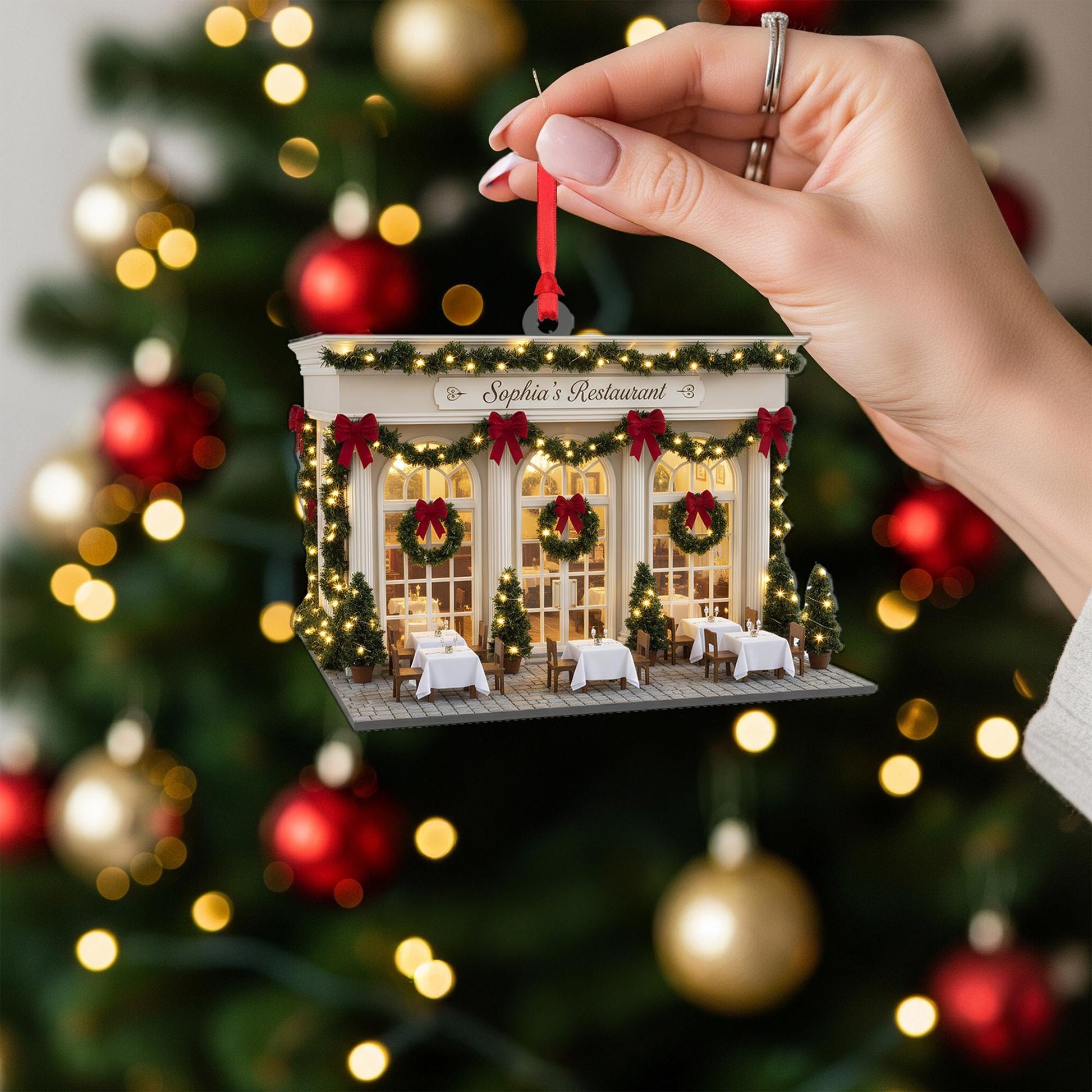 Restaurant Ornament: Personalized Christmas Decor, Bistro Holiday Keepsake image 7