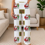 Personalized Six Seven Pajama Pants: 67 Funny Santa Jesus Print, Xmas Club Sign image 1