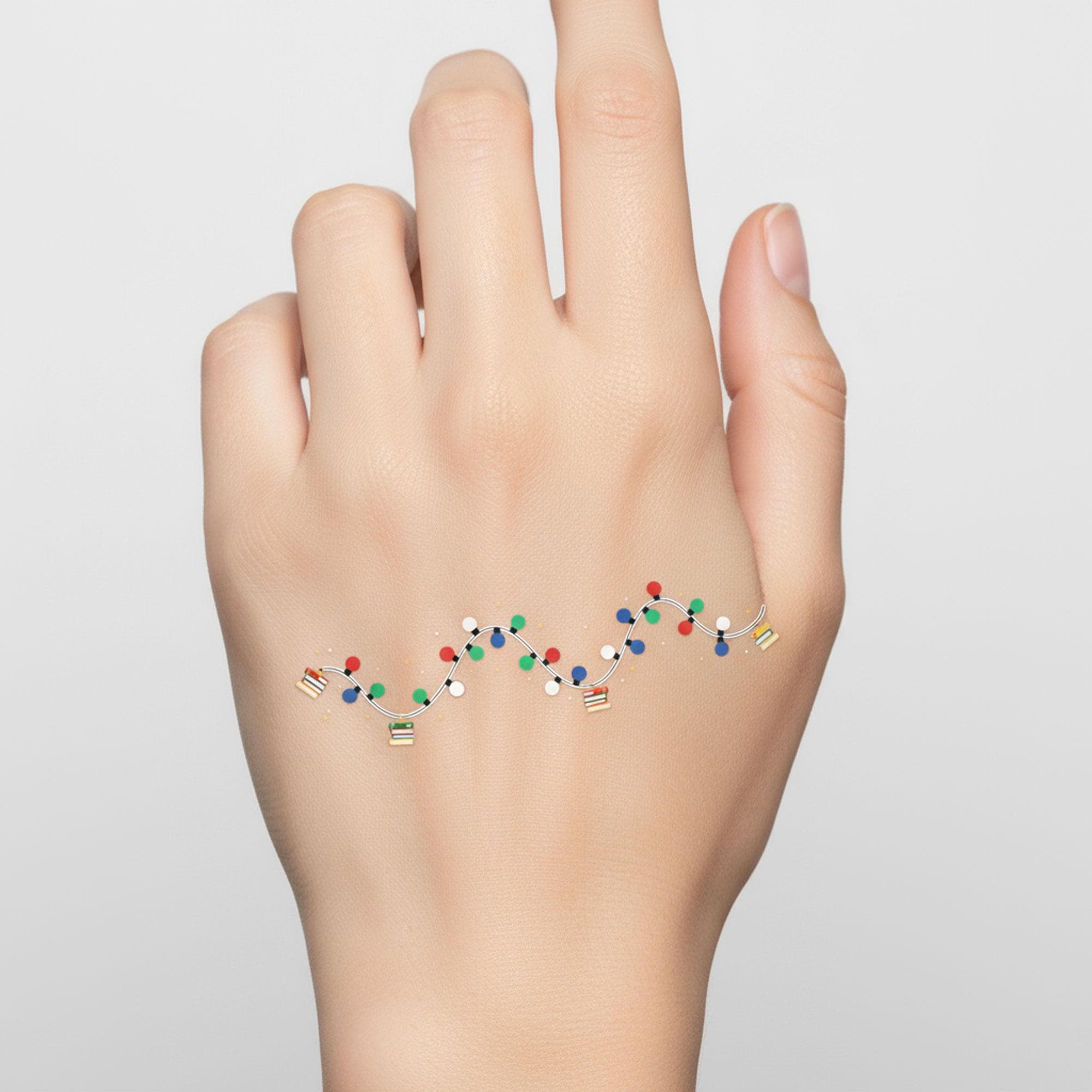 Christmas Lights Tattoo Sticker: Holiday String Light Design image 4