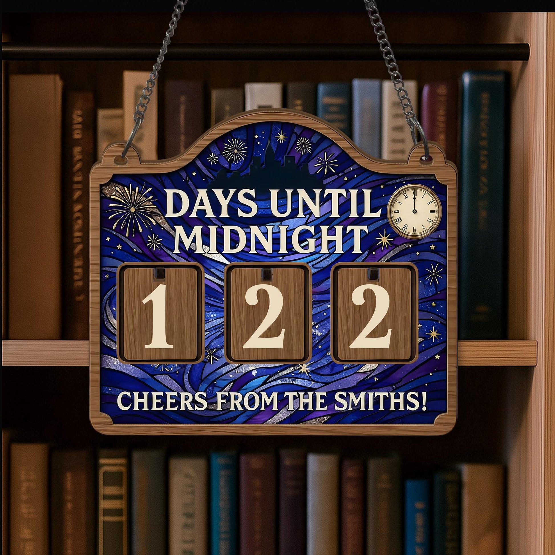 Custom Countdown Calendar - Personalized New Year Decor Days Until Midnight Sign image 6