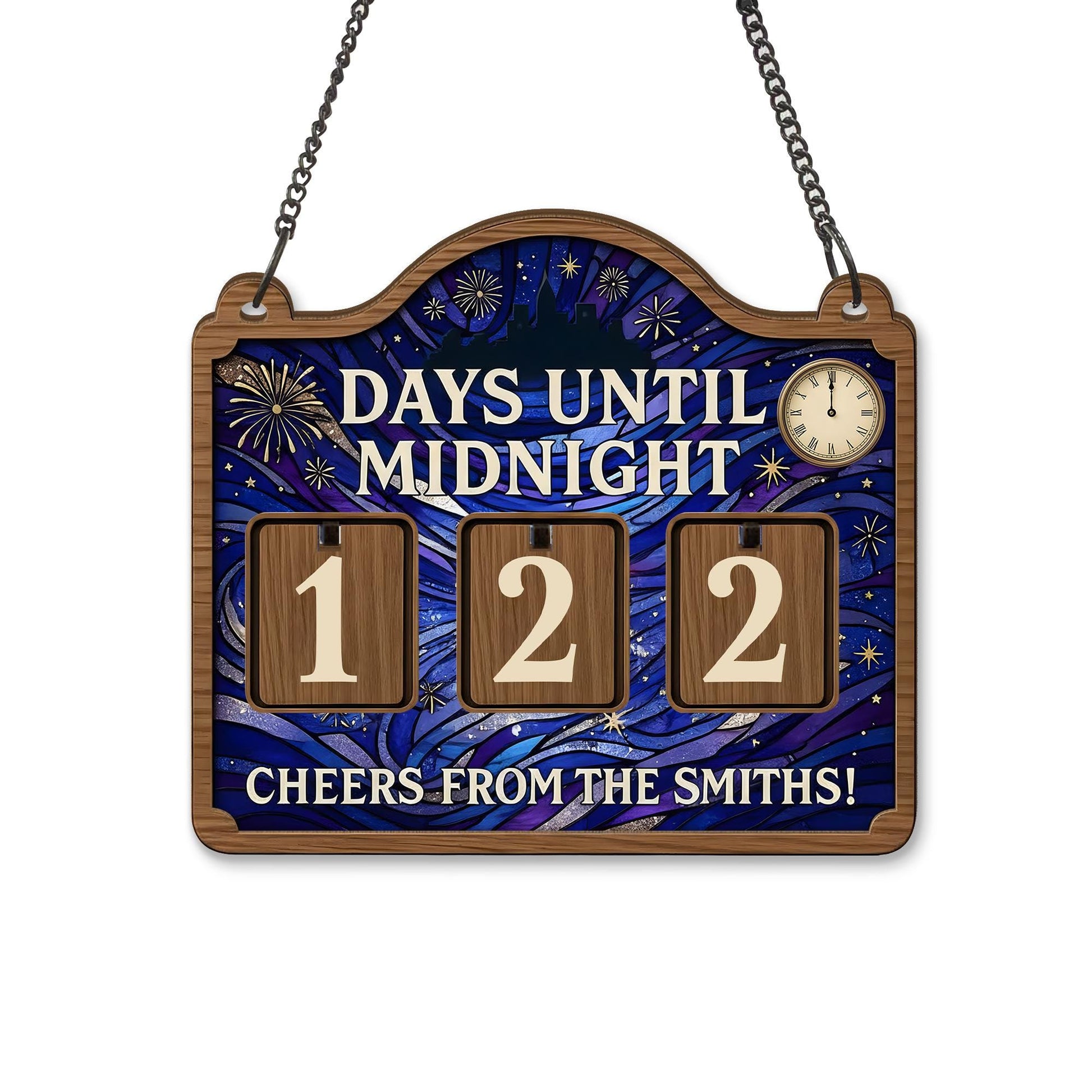 Custom Countdown Calendar - Personalized New Year Decor Days Until Midnight Sign image 2
