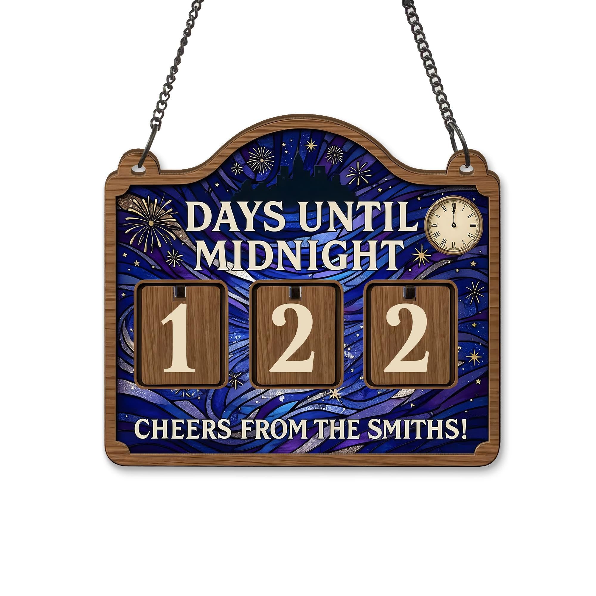 Custom Countdown Calendar - Personalized New Year Decor Days Until Midnight Sign image 2