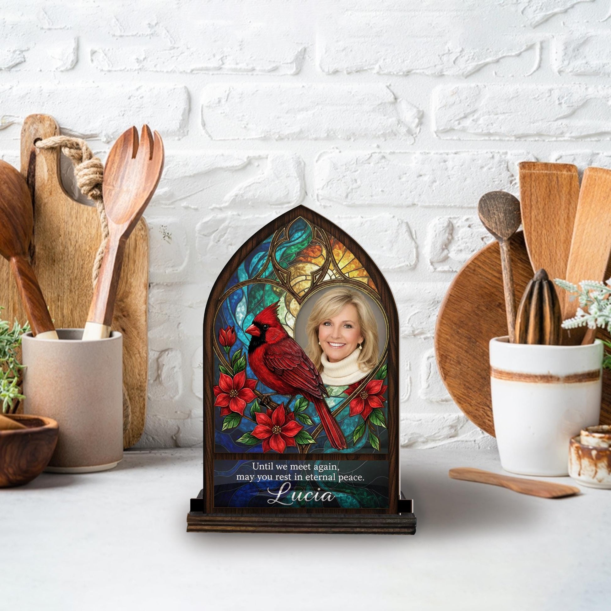 Personalized Memorial Cardinal Candle Holder - Custom Photo Remembrance Gift for Loss image 5