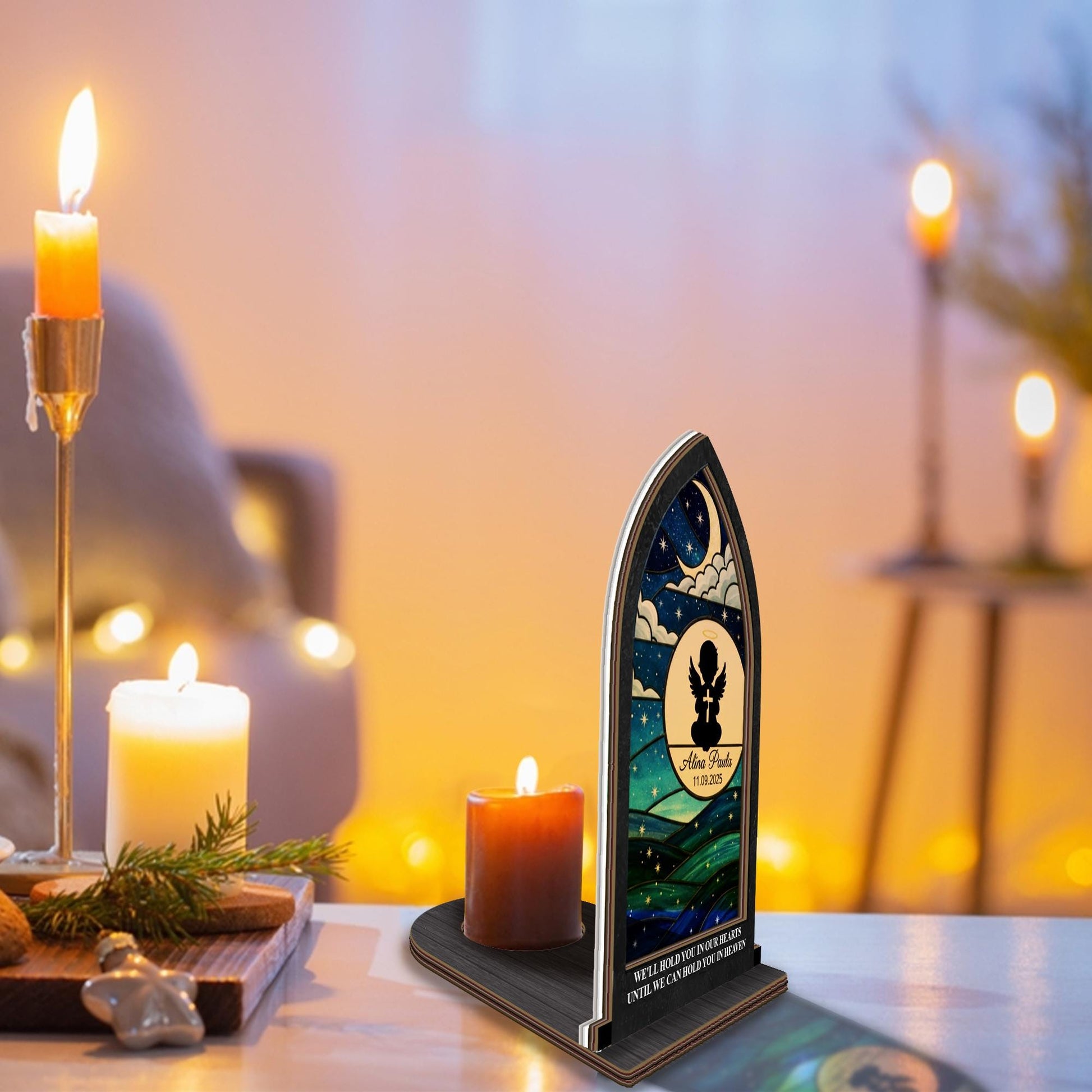 Personalized Baby Memorial Candle Holder - Remembrance Gift for Loss of Child image 4